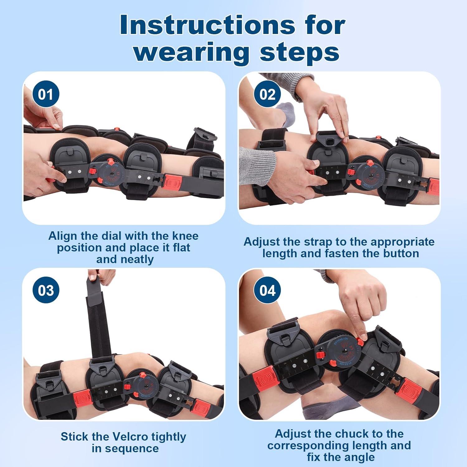 Férula de Rodilla ROM Cryxinty Ajustable con Bisagras - Rojo