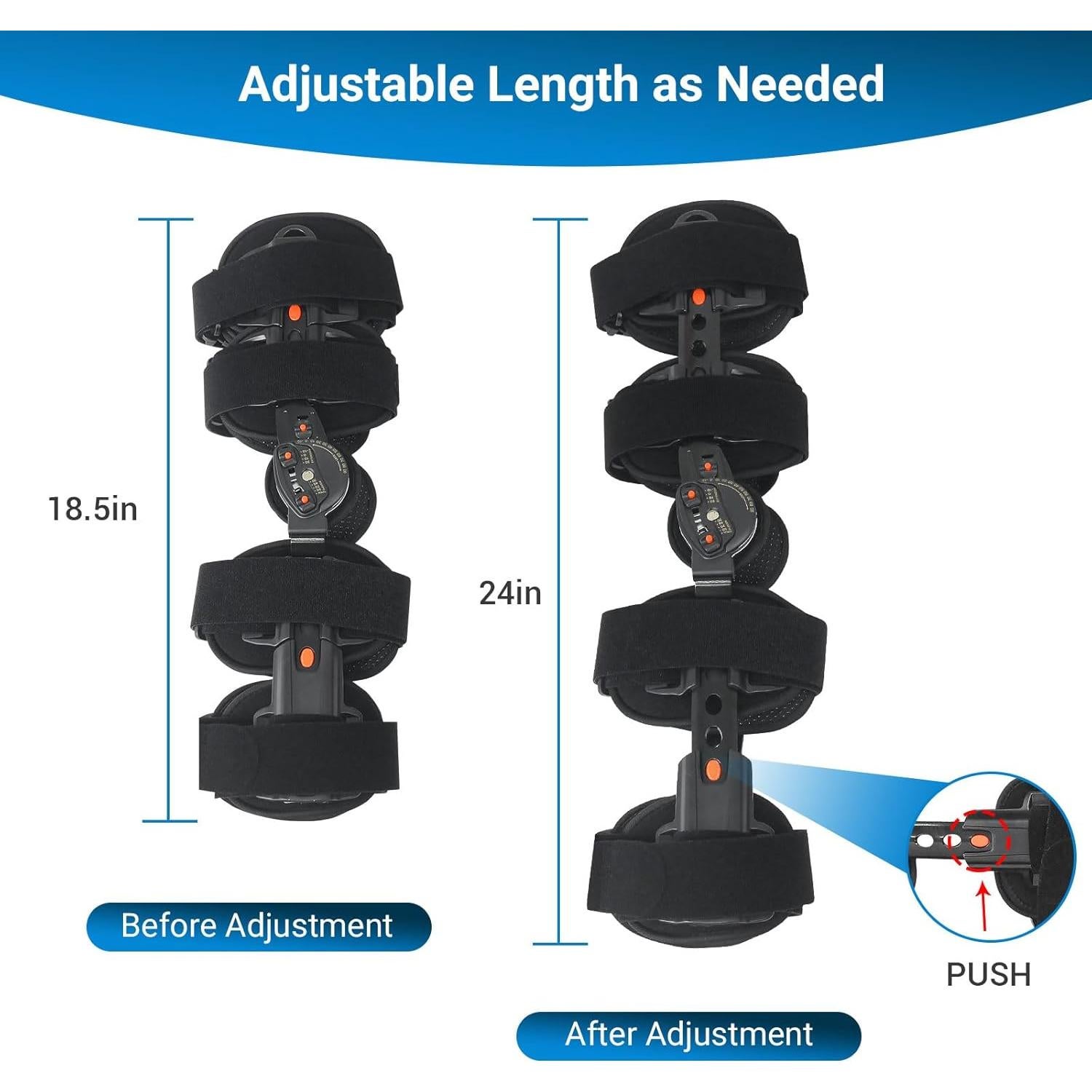 Férula de Rodilla ROM FocuBoody Ajustable para Rehabilitación