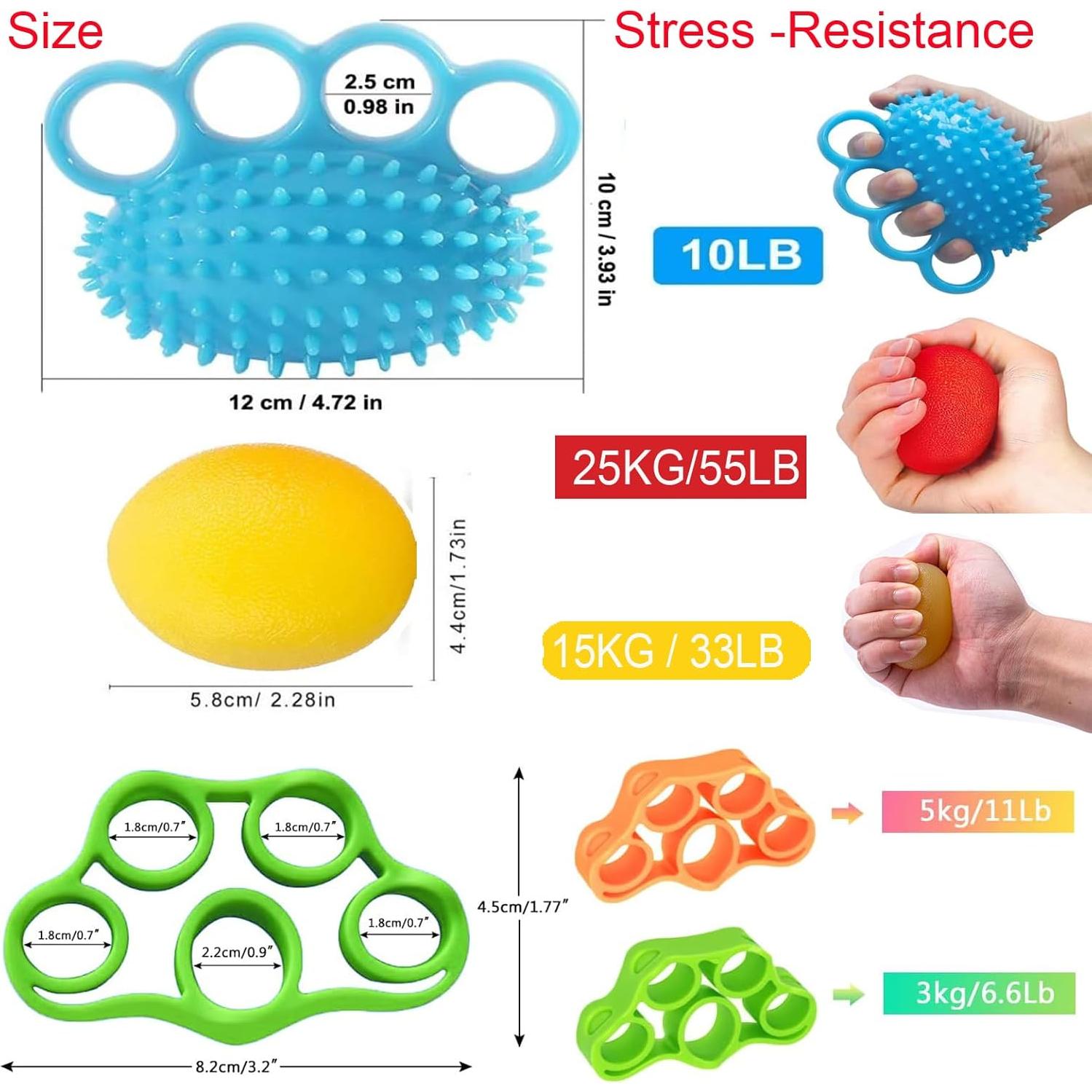 Kit de Ejercicio para Manos Qihengzhijia - 5 Piezas, 3-25kg