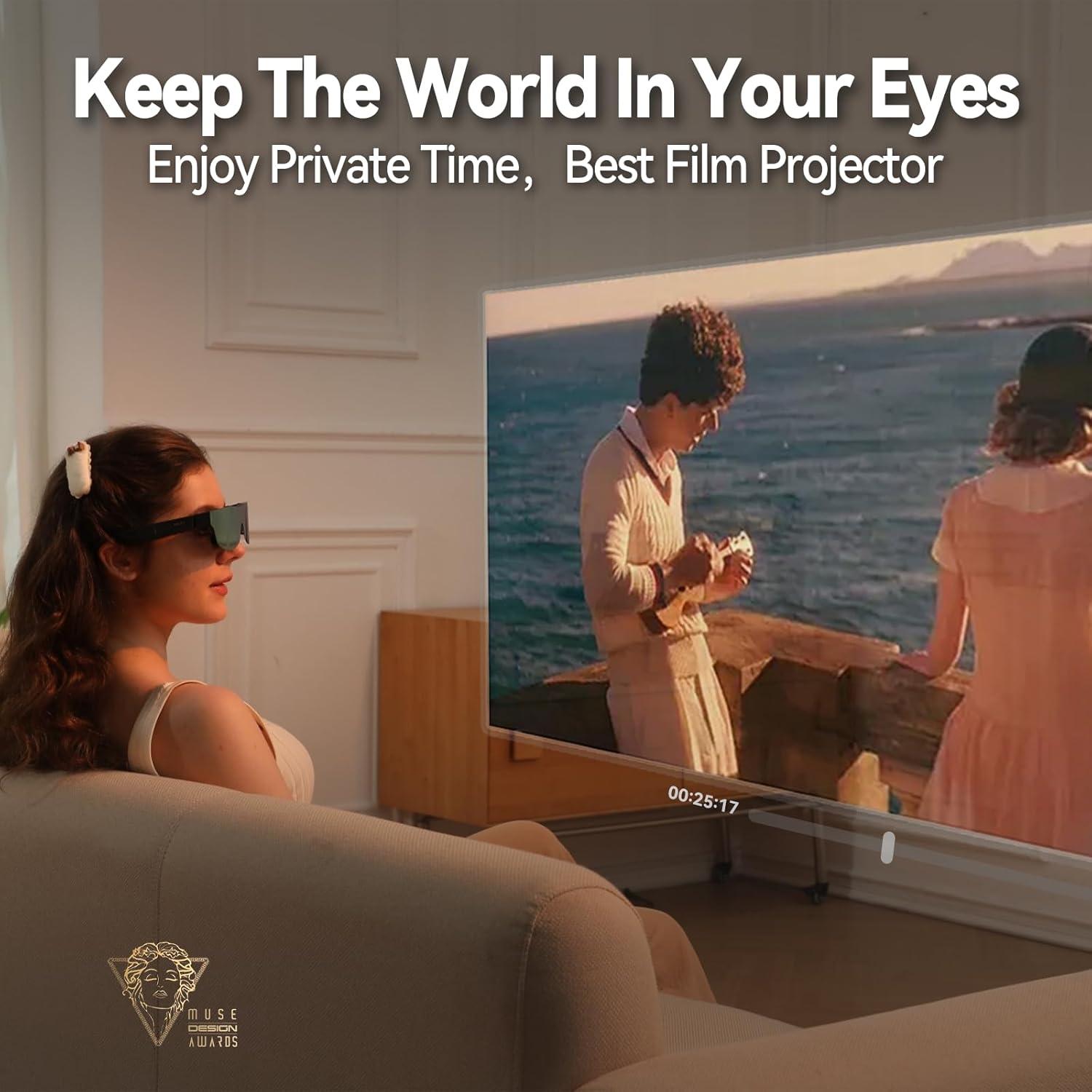 Gafas Inteligentes TQSKY T1 con T-Box, Pantalla 150'' HD