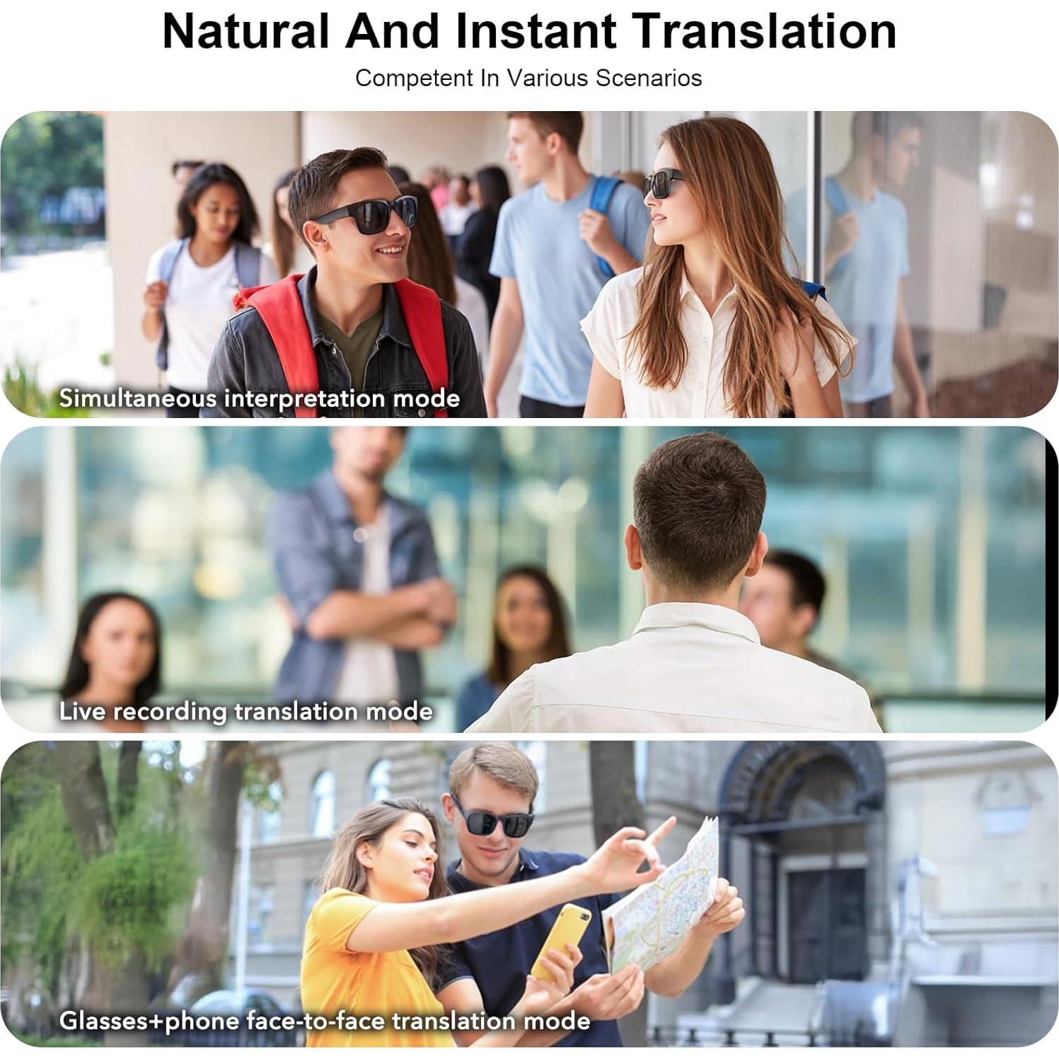 Gafas Inteligentes AI SHENZHEN A12 con Traducción Multilingüe