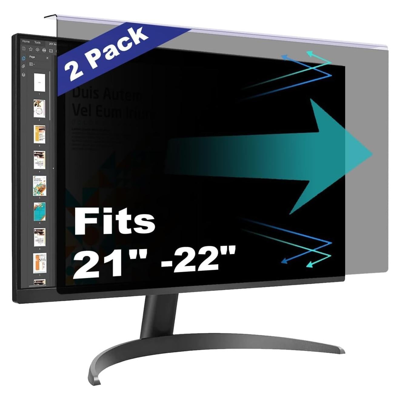 Filtro de Privacidad Pozlle 21-22" Antirreflejo y Luz Azul