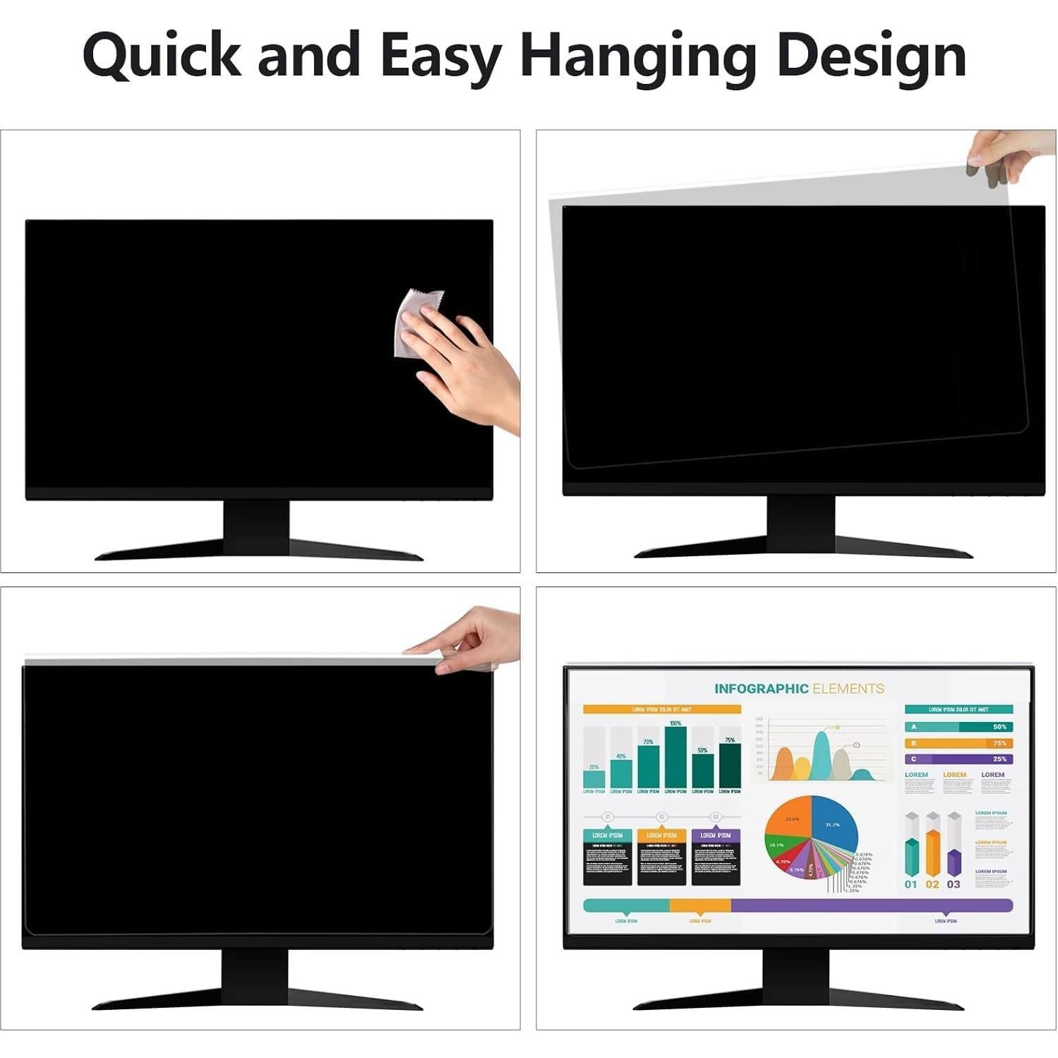Filtro de Privacidad Pozlle 21-22" Antirreflejo y Luz Azul