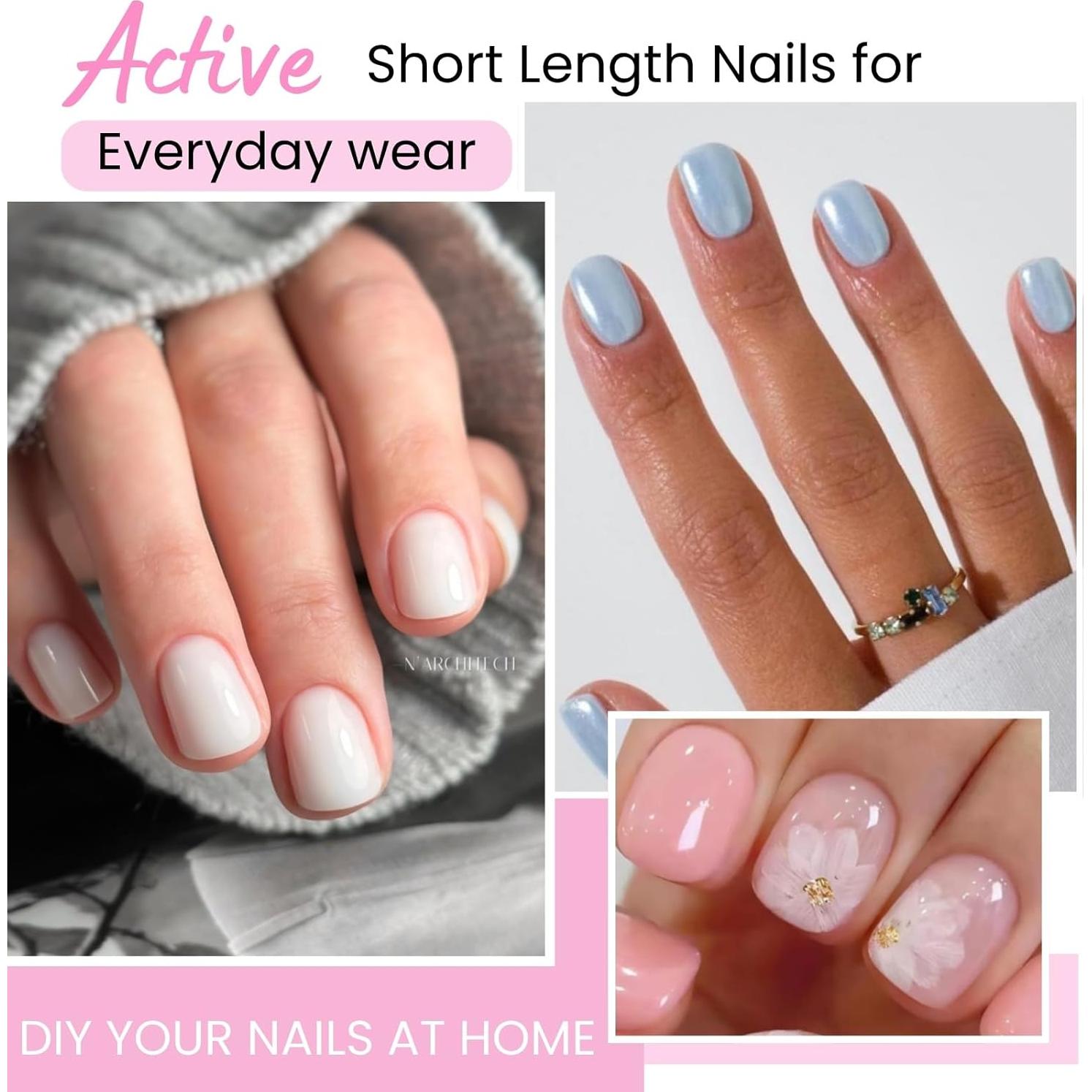 Consejos de Uñas de Gel Redondos SINOKAME 600 Piezas Extra Cortos