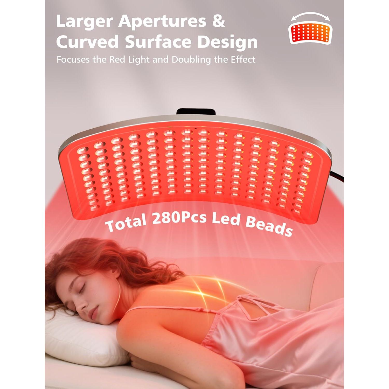 Panel de Luz Roja Aulanto 280 LEDs Terapia Infrarroja 660nm 850nm