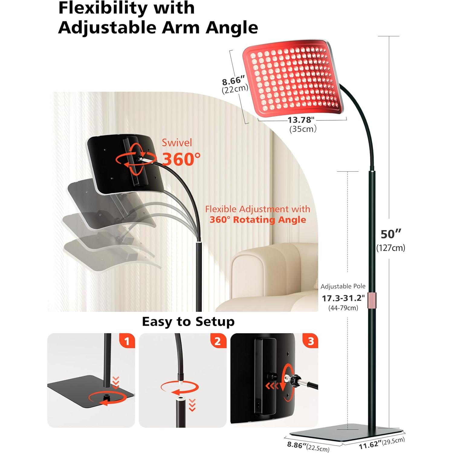 Panel de Luz Roja Aulanto 280 LEDs Terapia Infrarroja 660nm 850nm