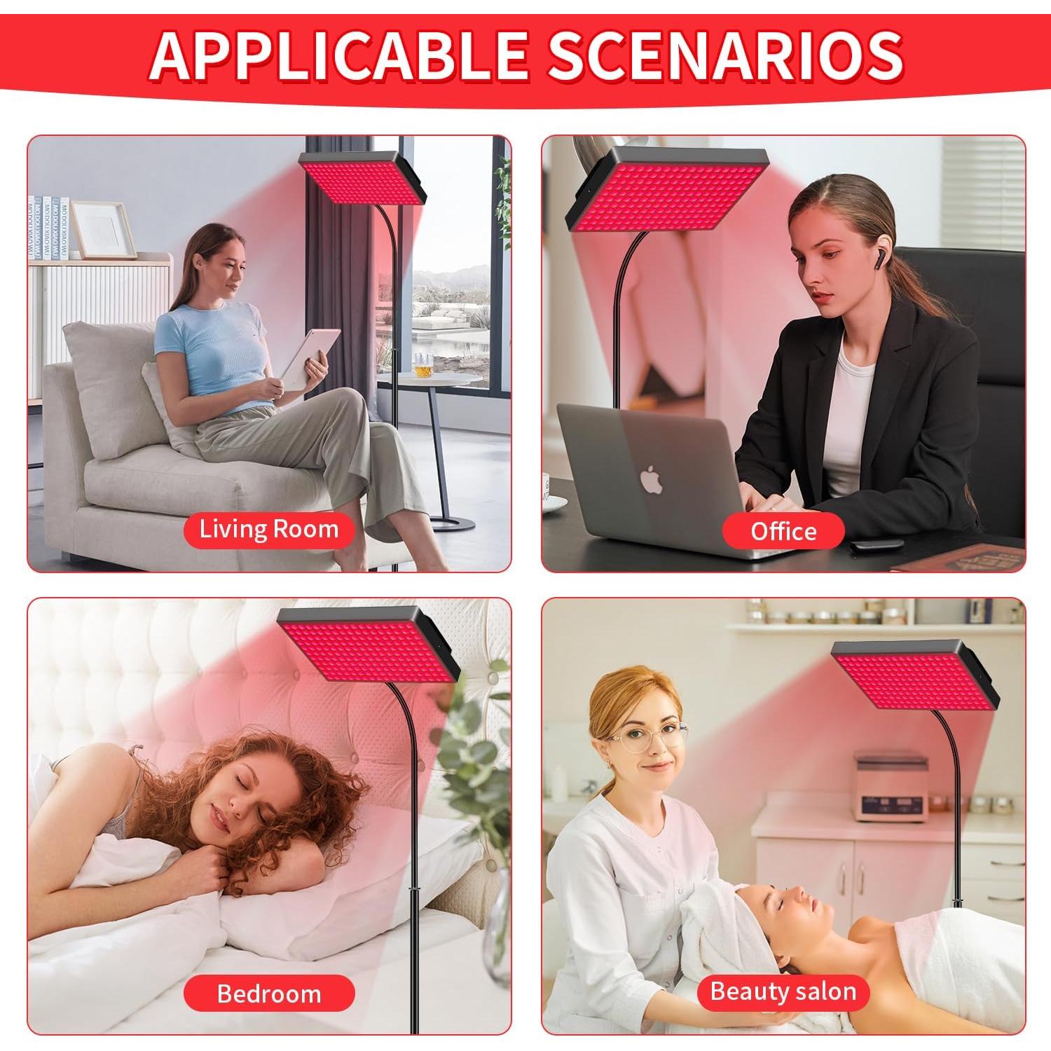 Lámpara de Terapia de Luz Roja MOTAYU 660nm y 850nm para Cara y Cuerpo