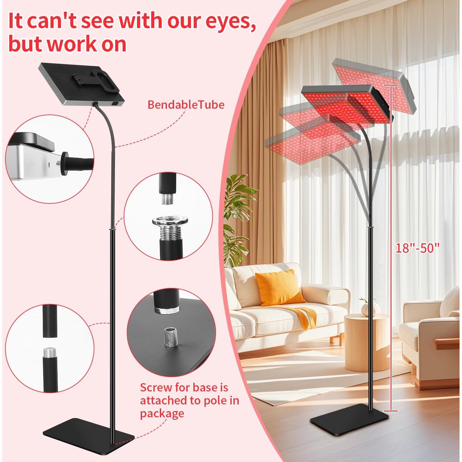 Lámpara de Terapia de Luz Roja MOTAYU 660nm y 850nm para Cara y Cuerpo