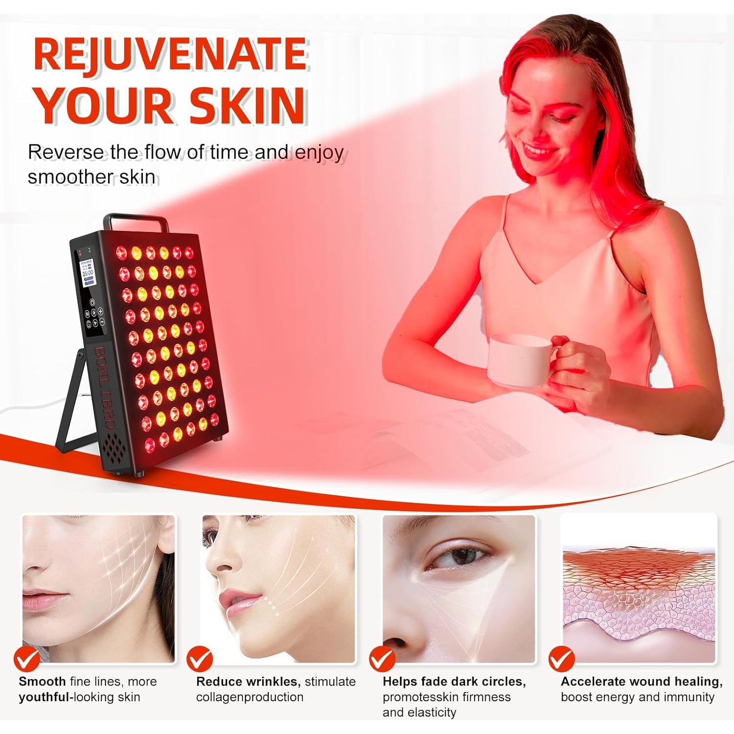 Panel de Terapia de Luz Roja BONLIBRO 50x31cm Alivio Dolor