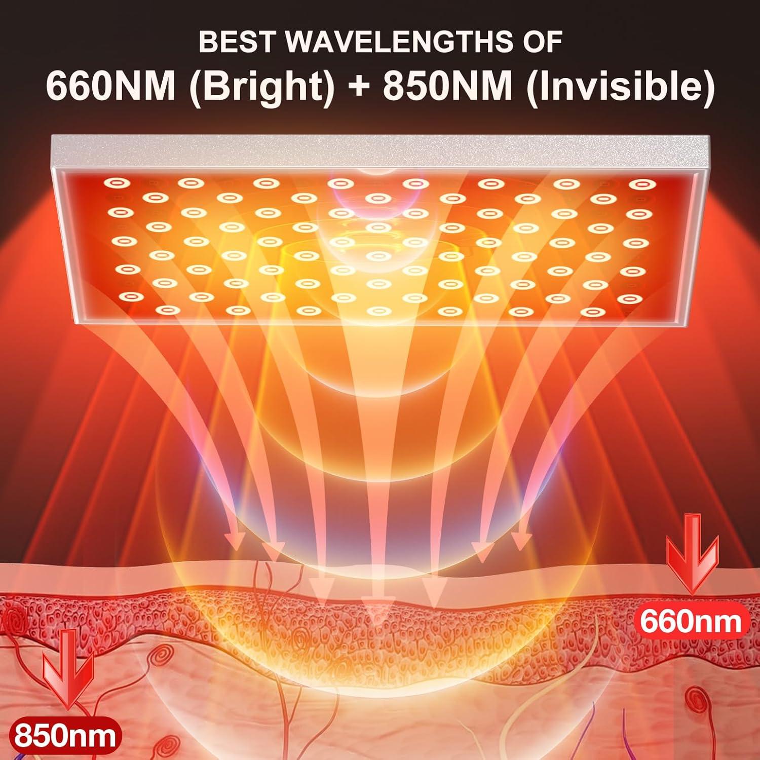 Lámpara de Terapia de Luz Roja Skyalxy 660nm y 850nm con Soporte Ajustable