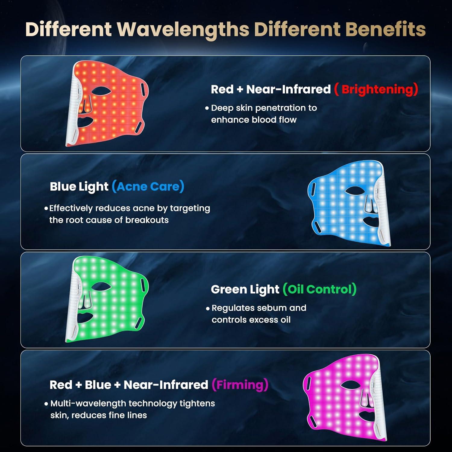 Máscara de Luz LED Lovsheme para Cara y Cuello 4 Colores