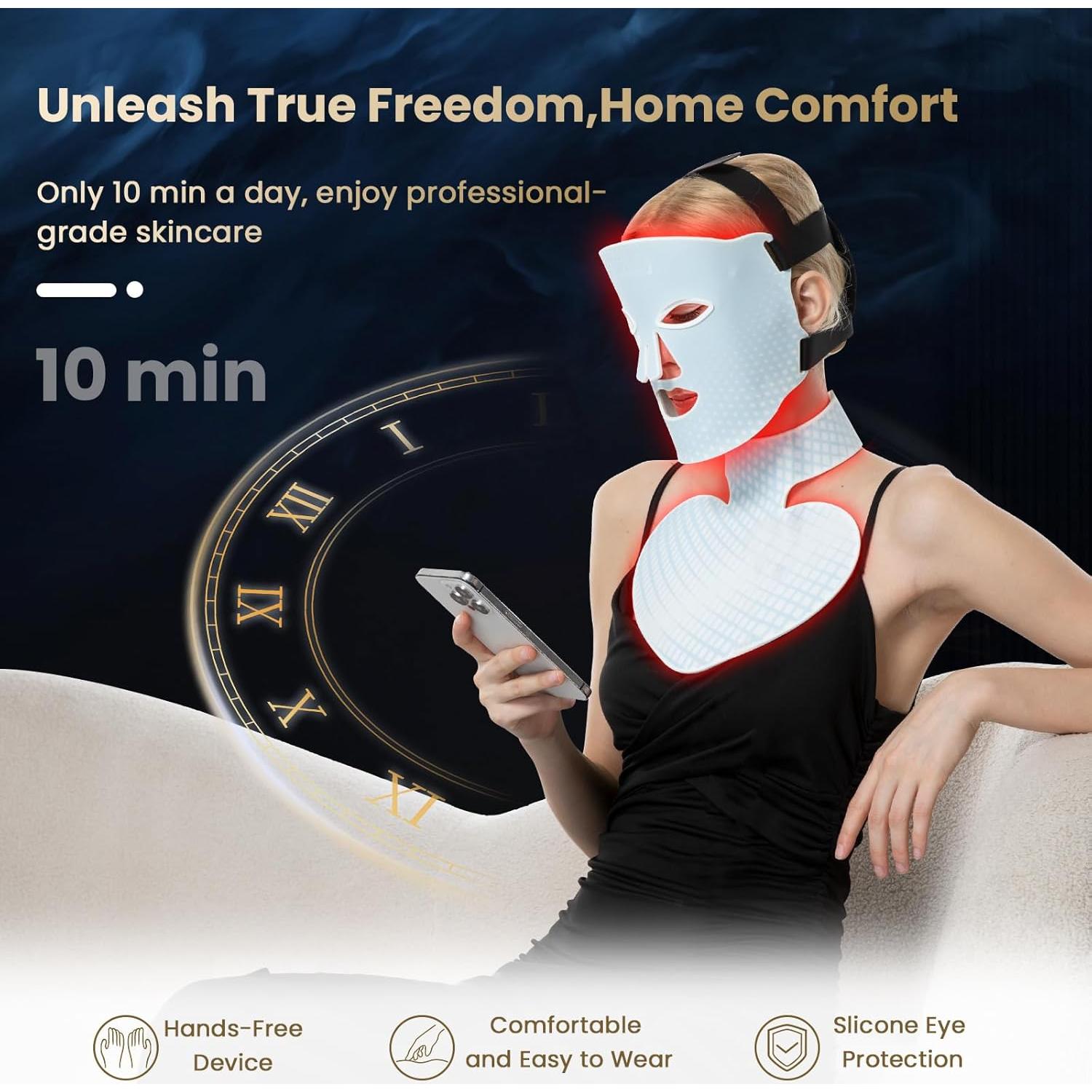 Máscara de Luz LED Lovsheme para Cara y Cuello 4 Colores