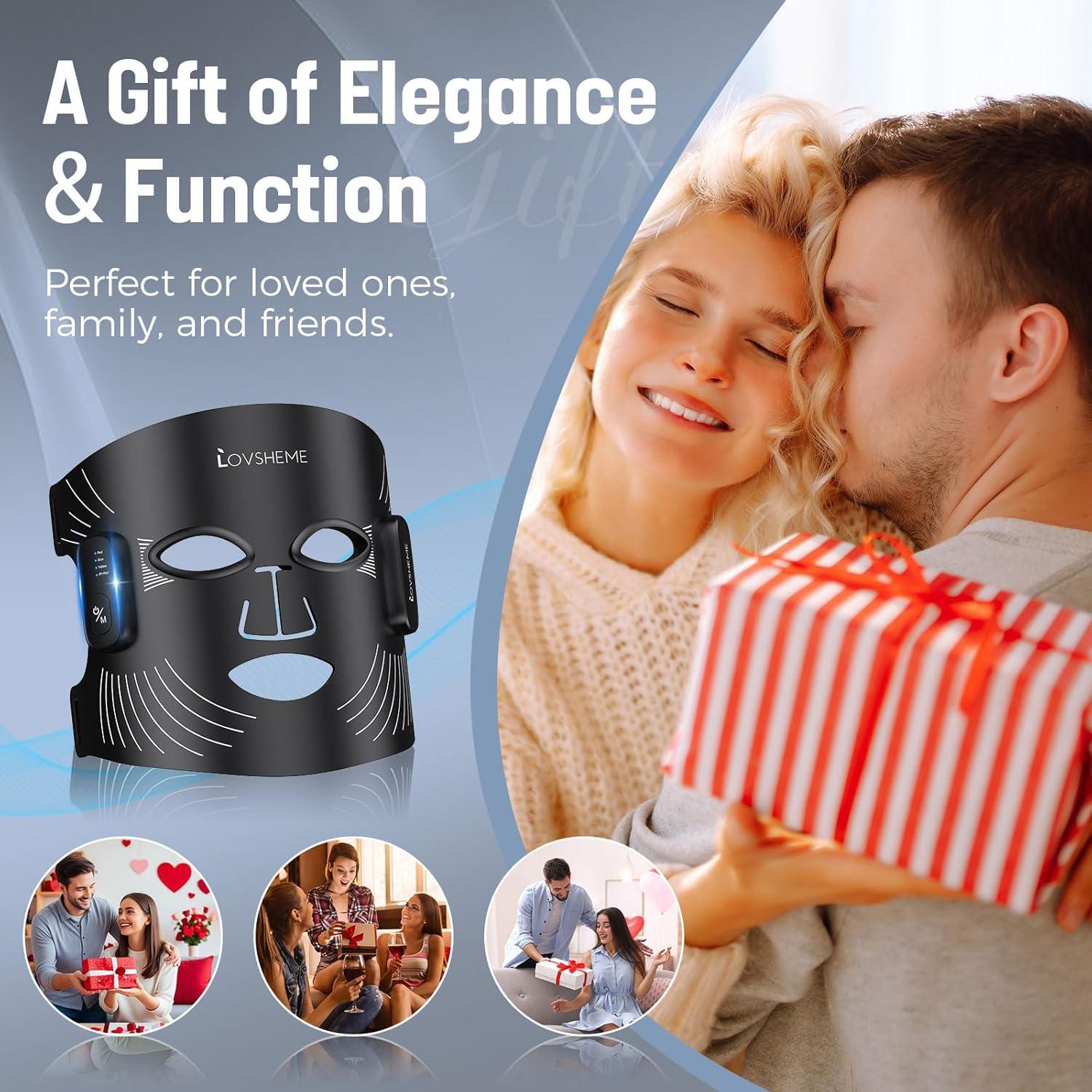 Máscara de Terapia de Luz Roja Inalámbrica Lovsheme 320 LEDs 4 Modos