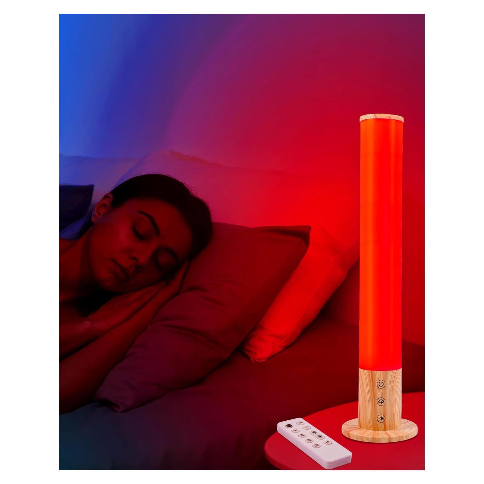 Lámpara de Noche GlowPillar con Luz Roja y Control Remoto