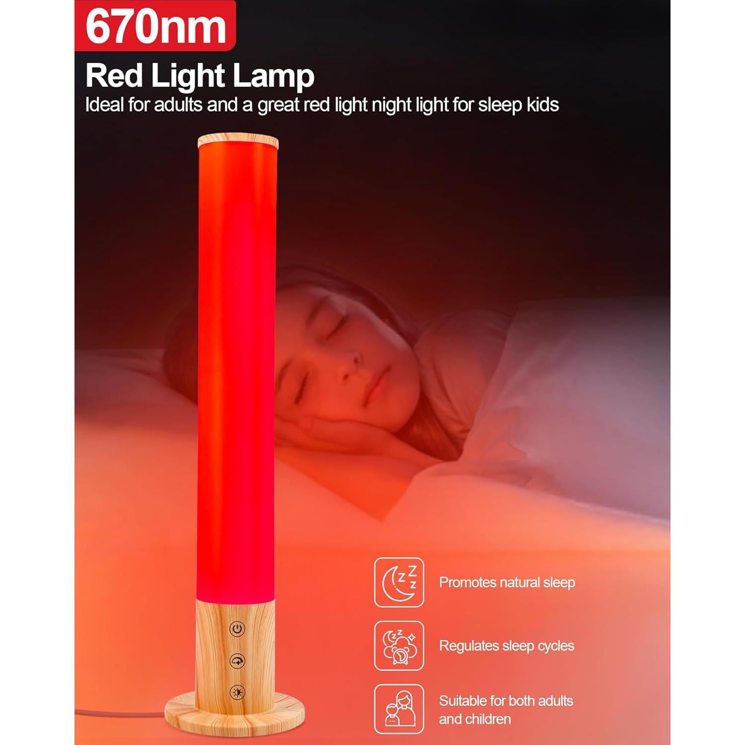 Lámpara de Noche GlowPillar con Luz Roja y Control Remoto
