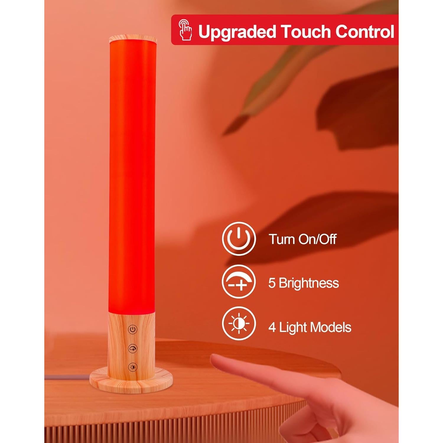 Lámpara de Noche GlowPillar con Luz Roja y Control Remoto