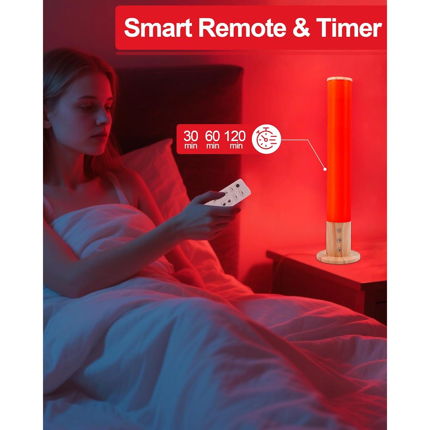 Lámpara de Noche GlowPillar con Luz Roja y Control Remoto