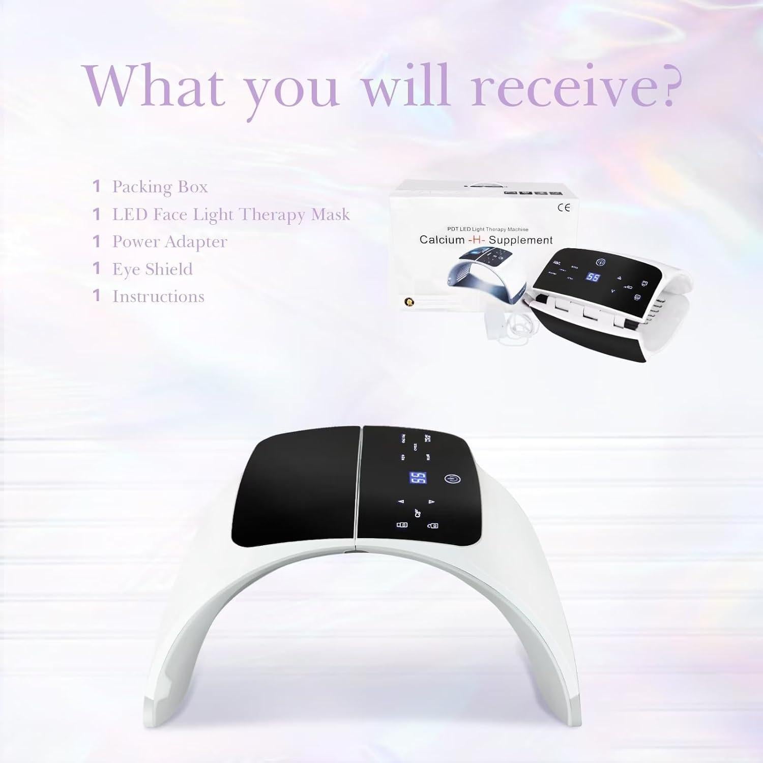 Máscara de Terapia de Luz Roja LED Duevie 7 en 1 Cuidado Facial