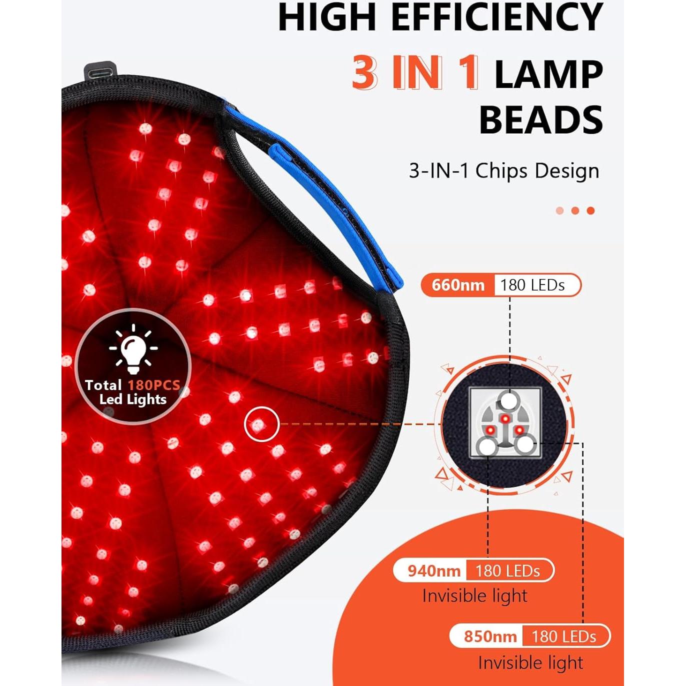 Terapia de Luz Roja HALIDODO 660nm y 850nm con Temporizador