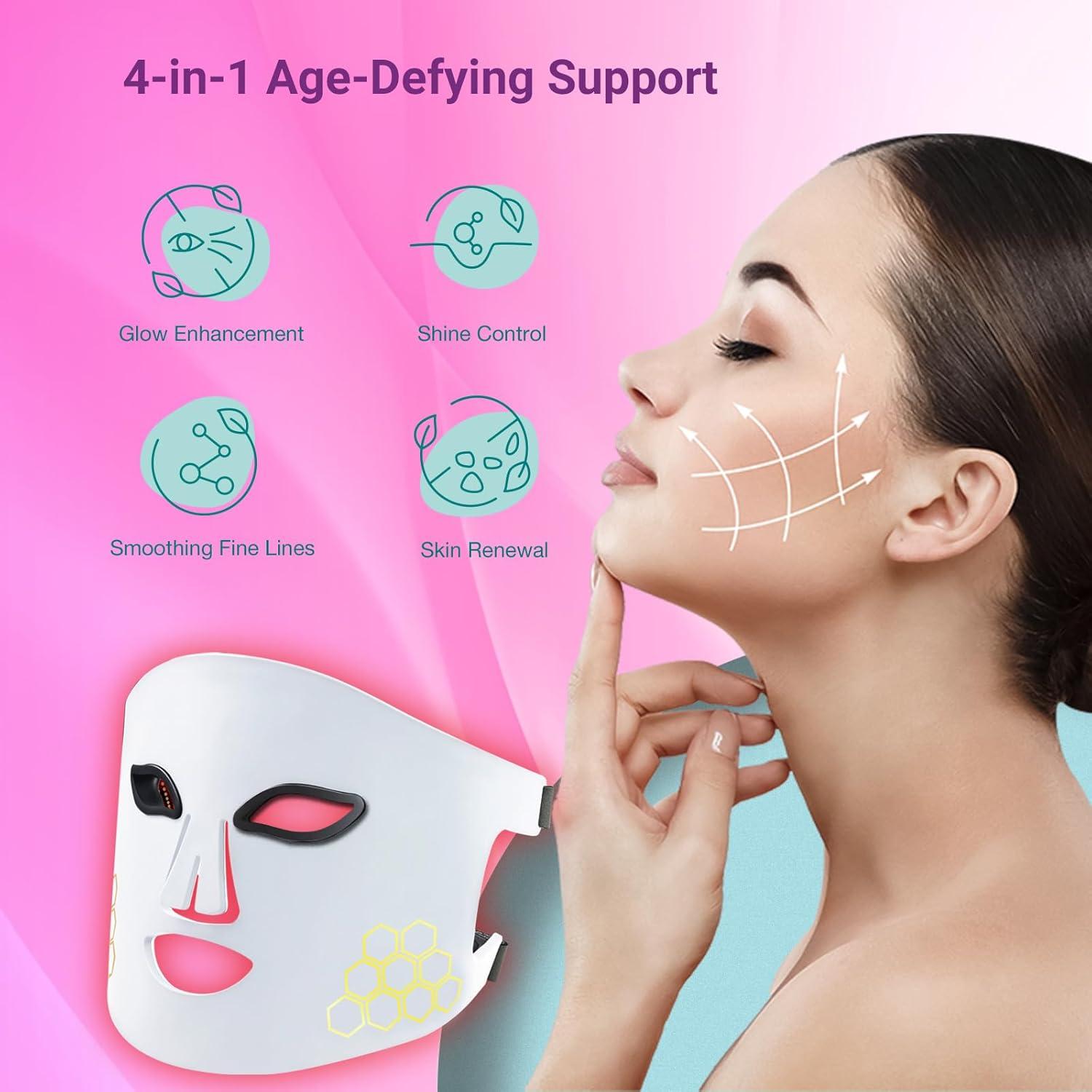 Máscara Facial LED Avanzada SHENZHEN M08 - Luz Roja, Azul e Infrarroja