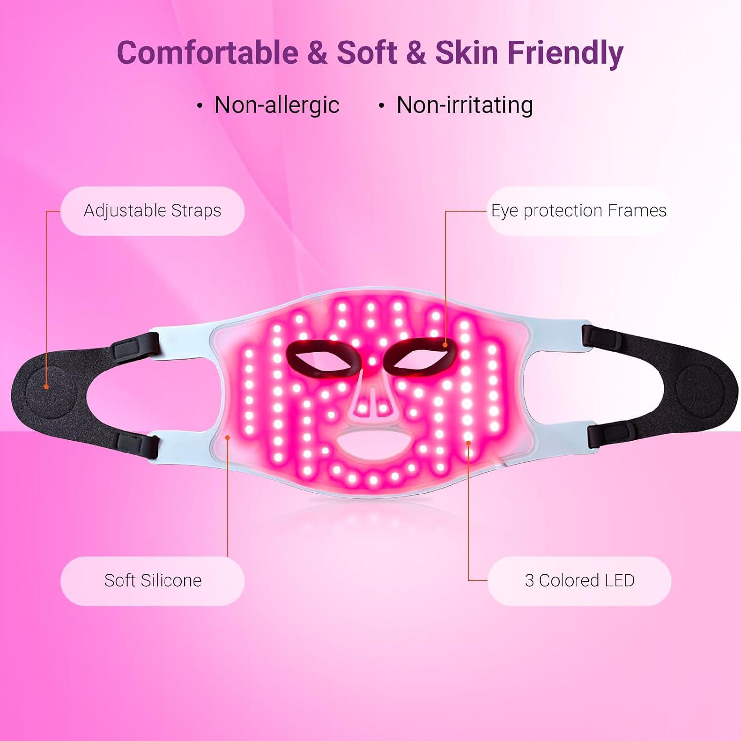 Máscara Facial LED Avanzada SHENZHEN M08 - Luz Roja, Azul e Infrarroja