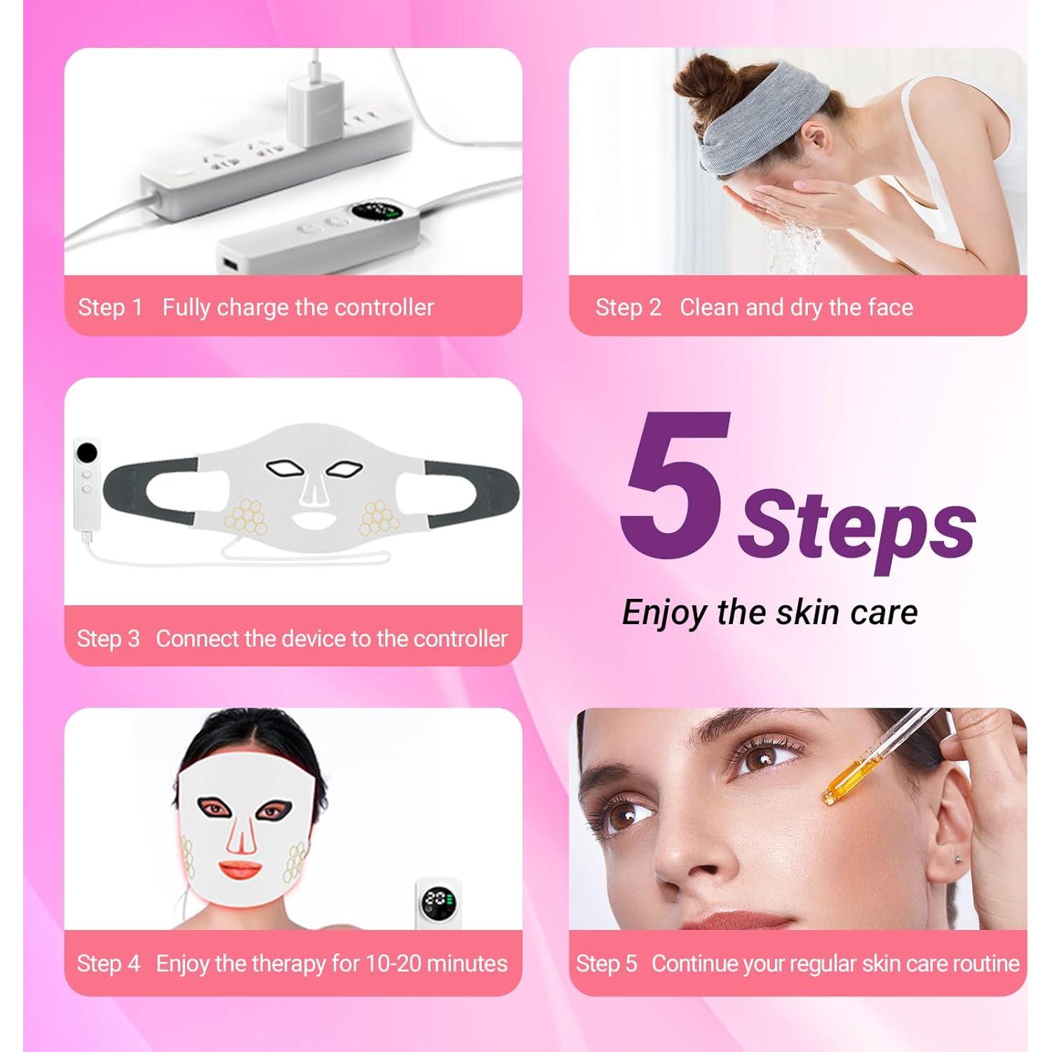 Máscara Facial LED Avanzada SHENZHEN M08 - Luz Roja, Azul e Infrarroja