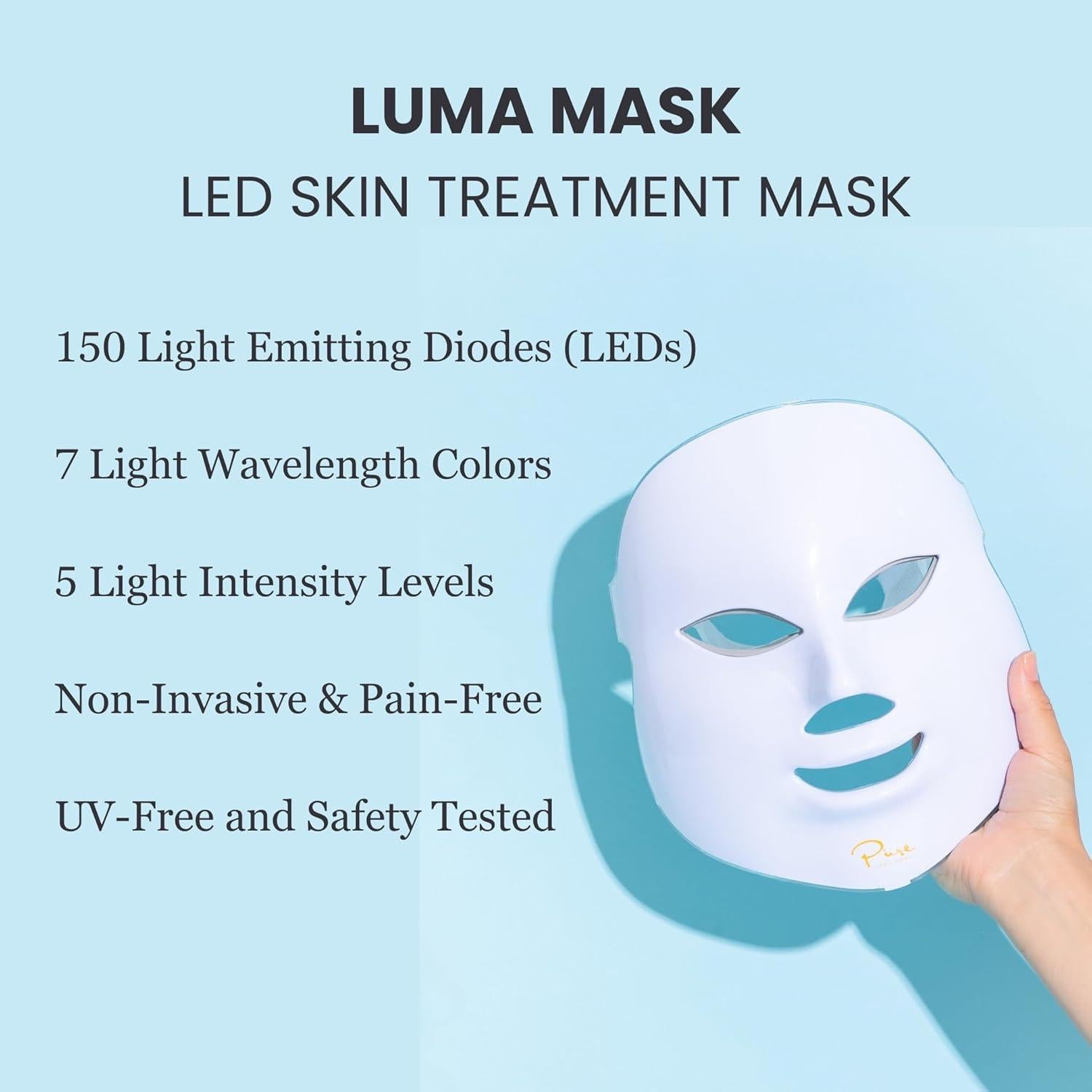 Máscara LED Luma de Pure Daily Care | 7 Modos de Color | 5 Intensidades