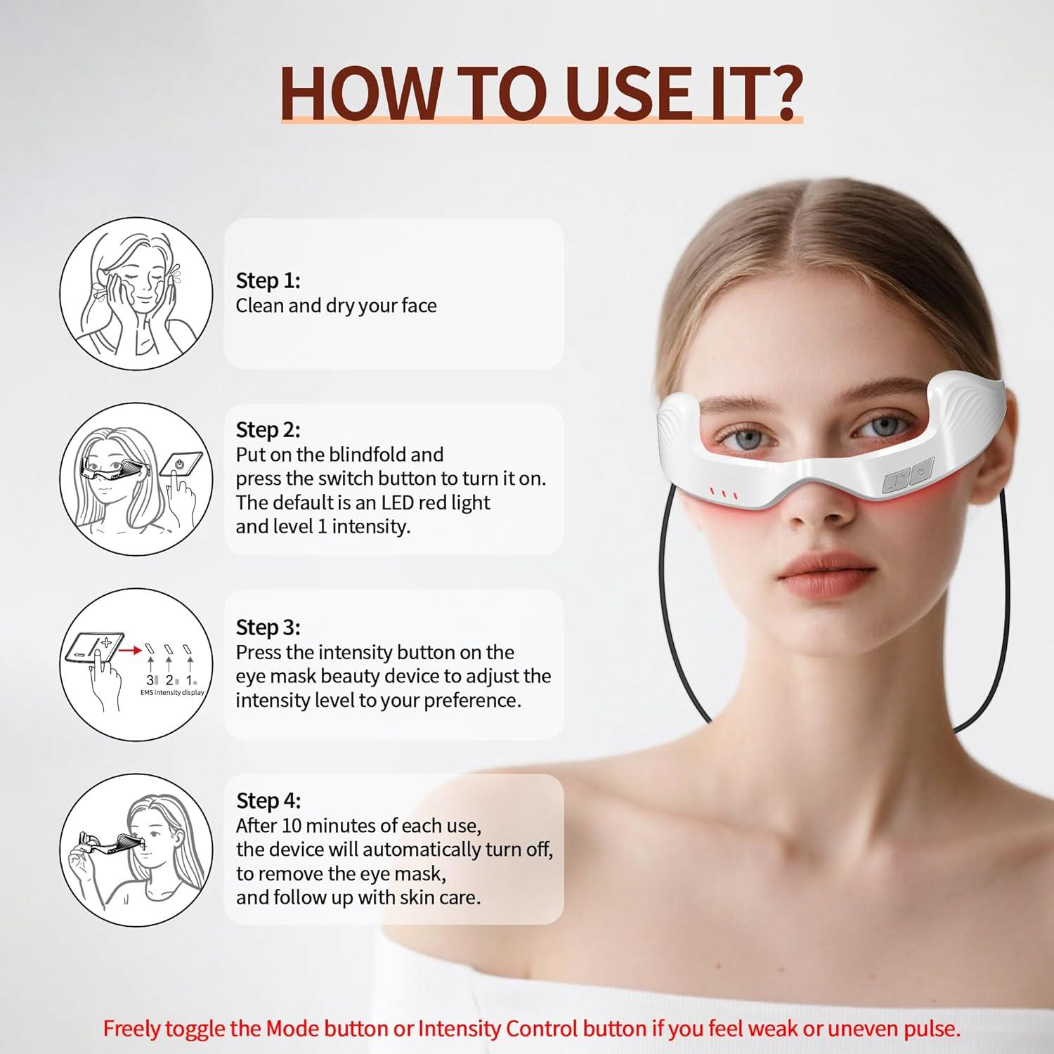 Gafas de terapia de luz roja LED Nutra Light 650nm para arrugas