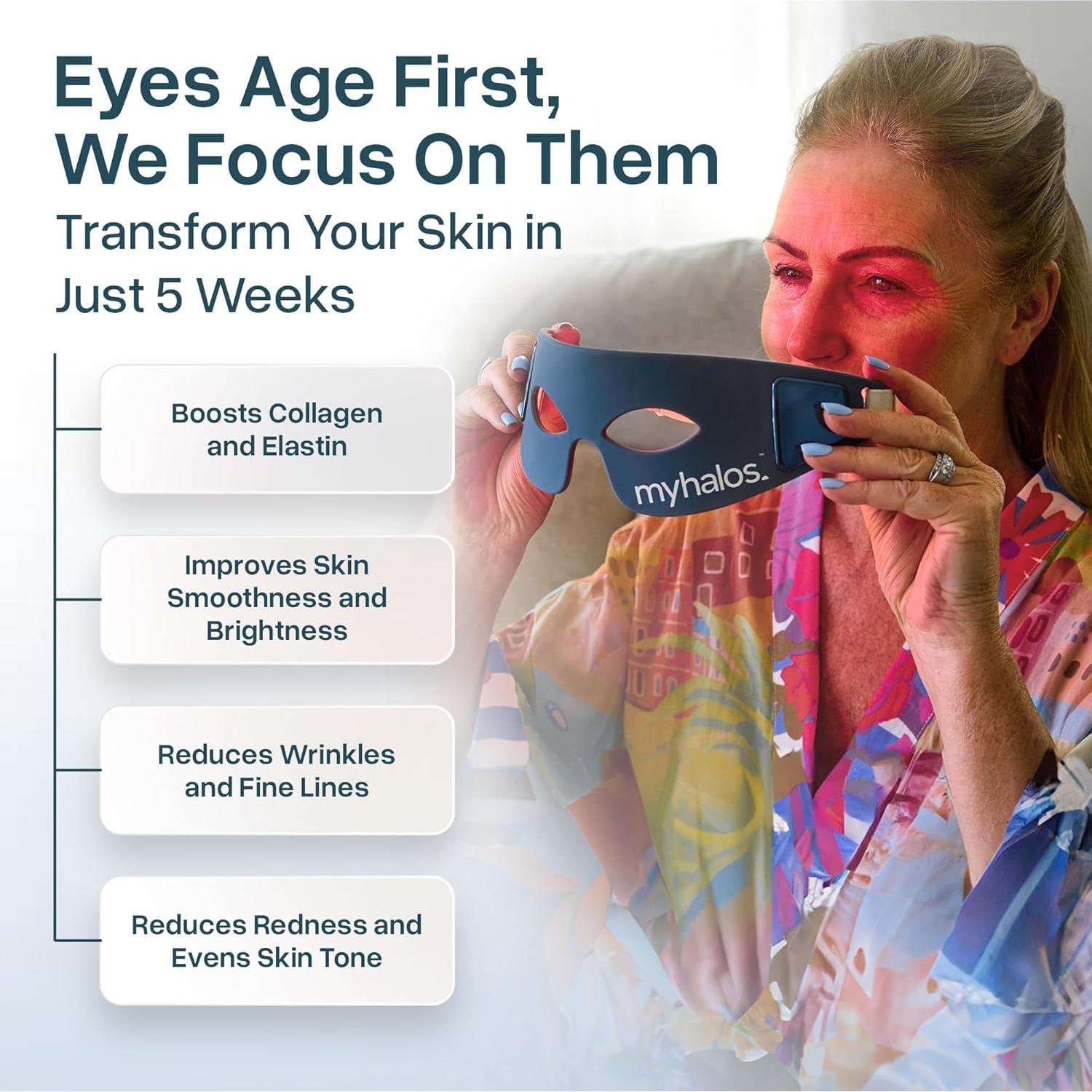 Máscara de Terapia de Luz Roja MyHalos para Ojos - Antiarrugas