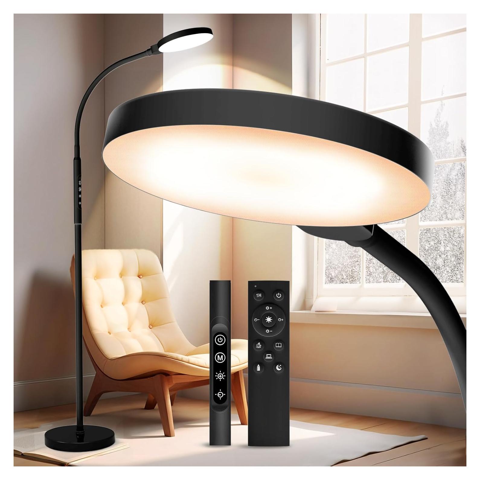 Lámpara de Terapia de Luz MirthSip 11000 Lux Ajustable Negra