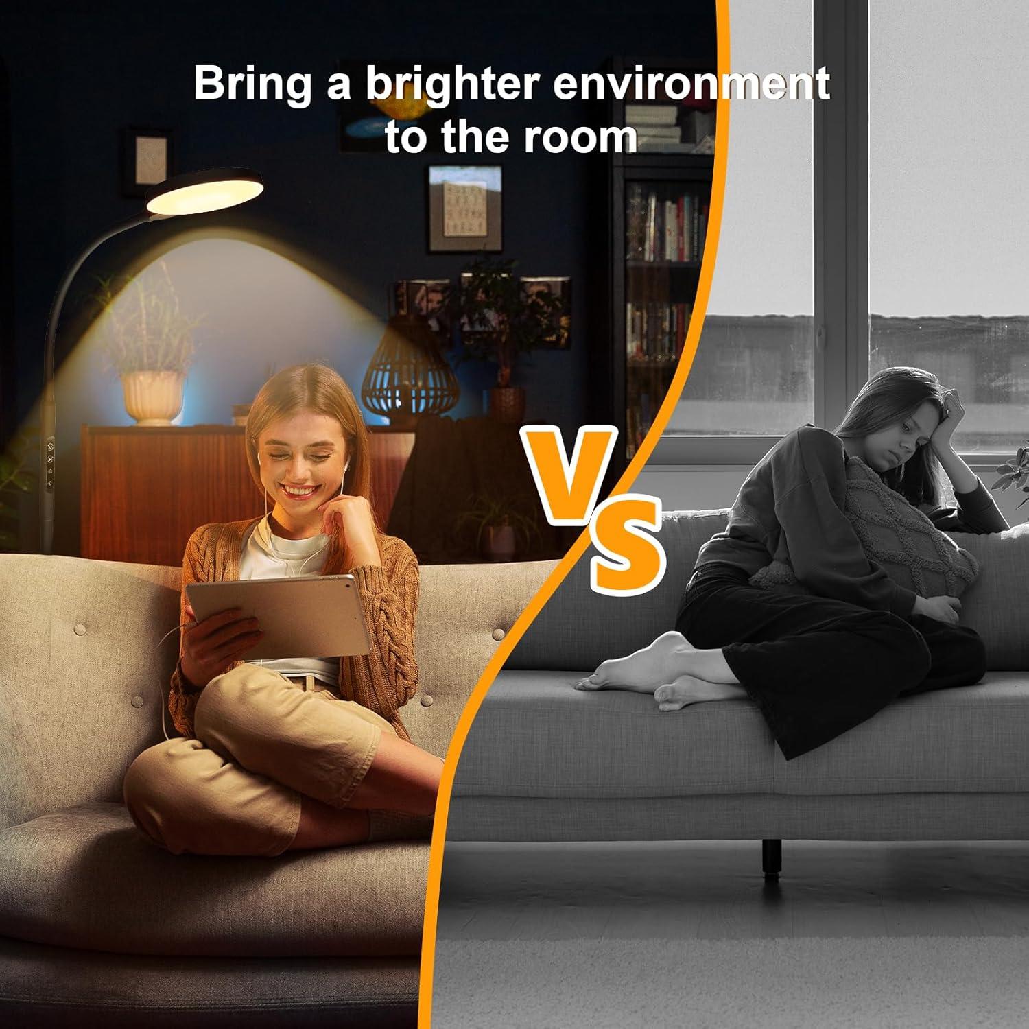 Lámpara de Terapia de Luz MirthSip 11000 Lux Ajustable Negra