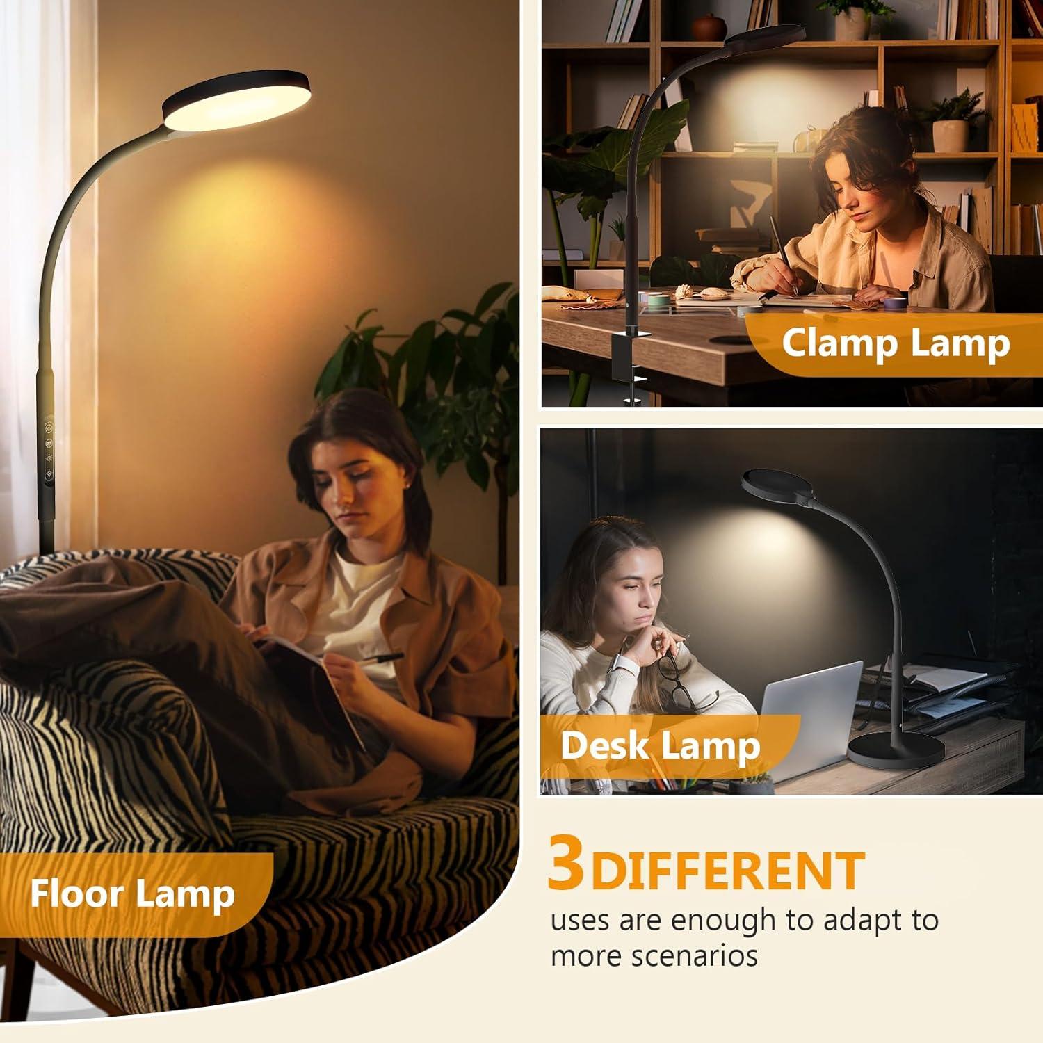 Lámpara de Terapia de Luz MirthSip 11000 Lux Ajustable Negra