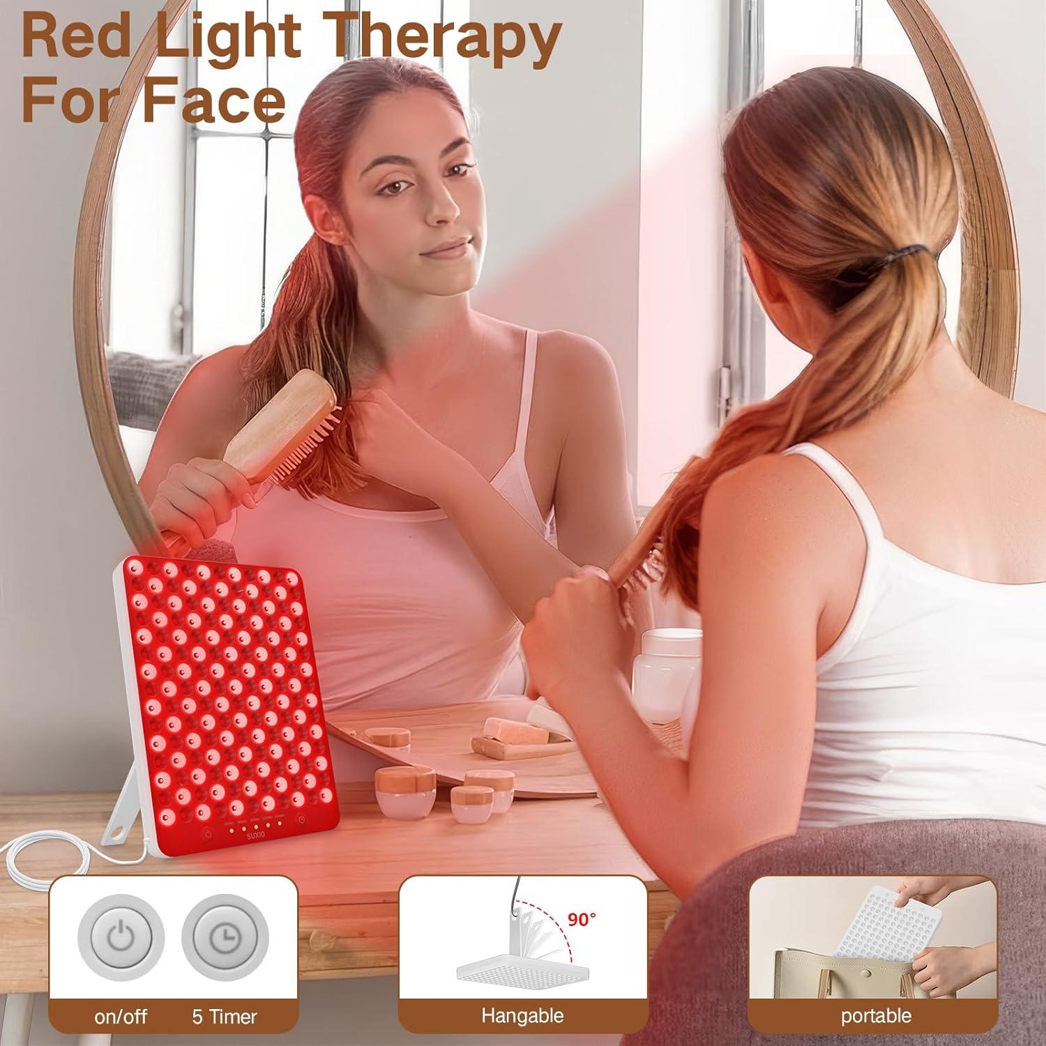 Lámpara de Terapia de Luz Roja SUXIO - 165 LED para Cara y Cuerpo