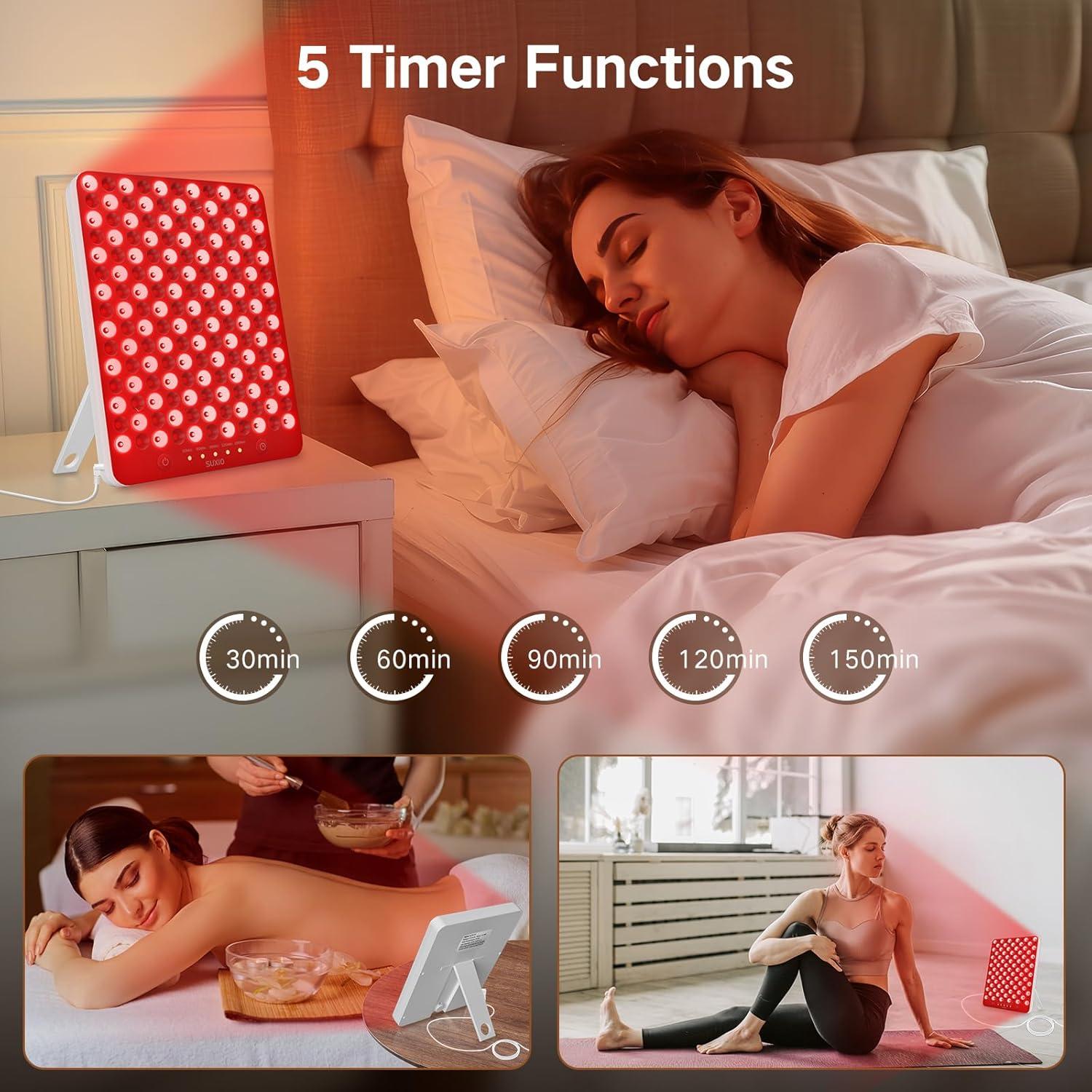 Lámpara de Terapia de Luz Roja SUXIO - 165 LED para Cara y Cuerpo