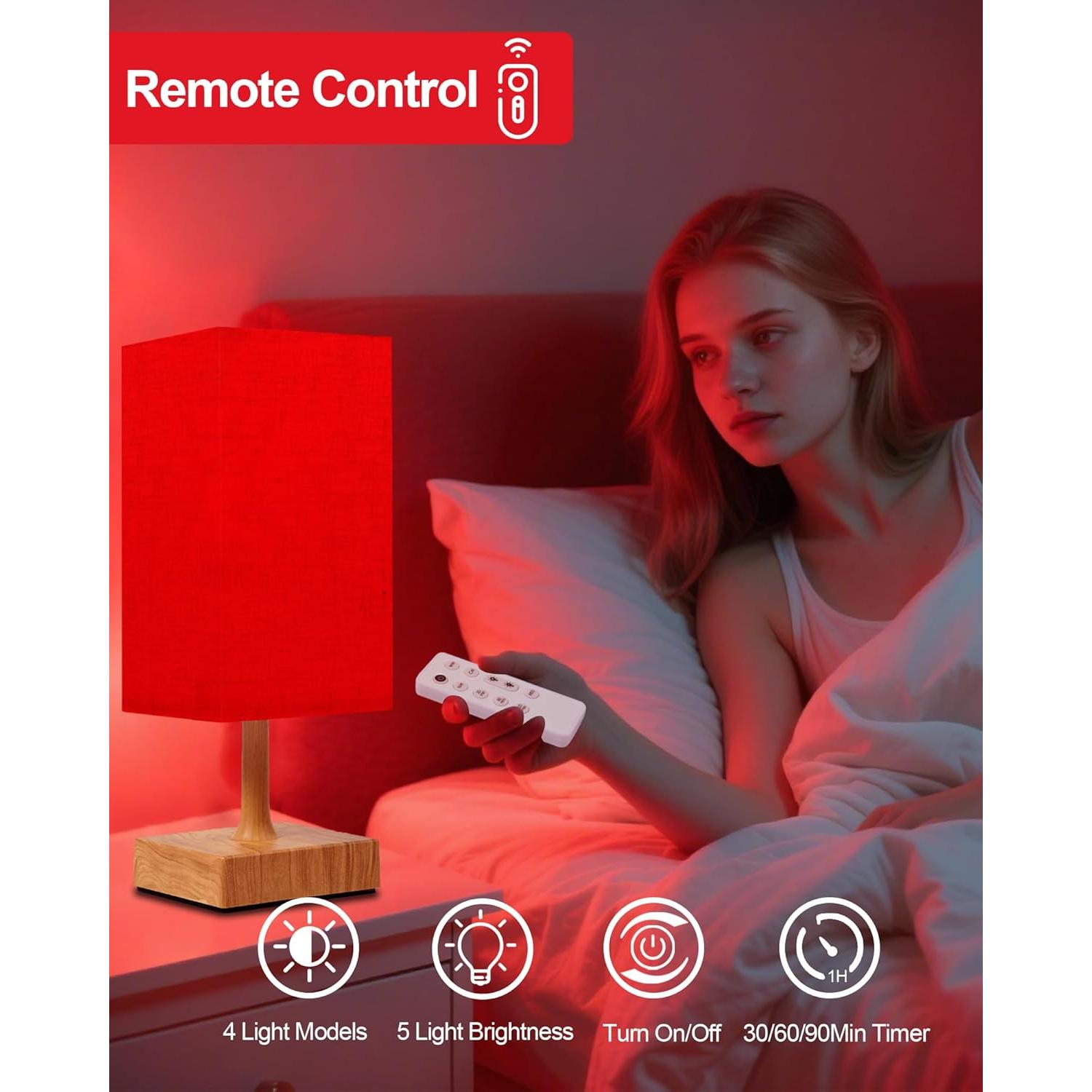 Lámpara de Noche Roja Aoife SW-HGDF10WD 670nm Control Remoto