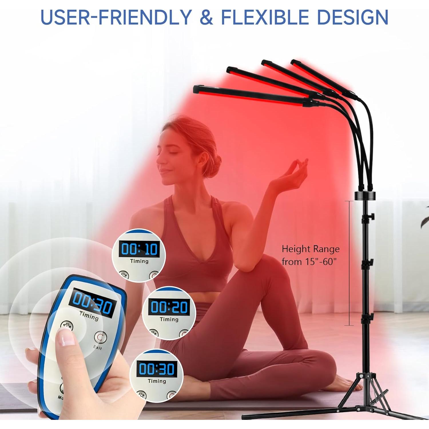 Terapia de Luz Roja Infrarroja 660nm 850nm 180LEDs con Trípode