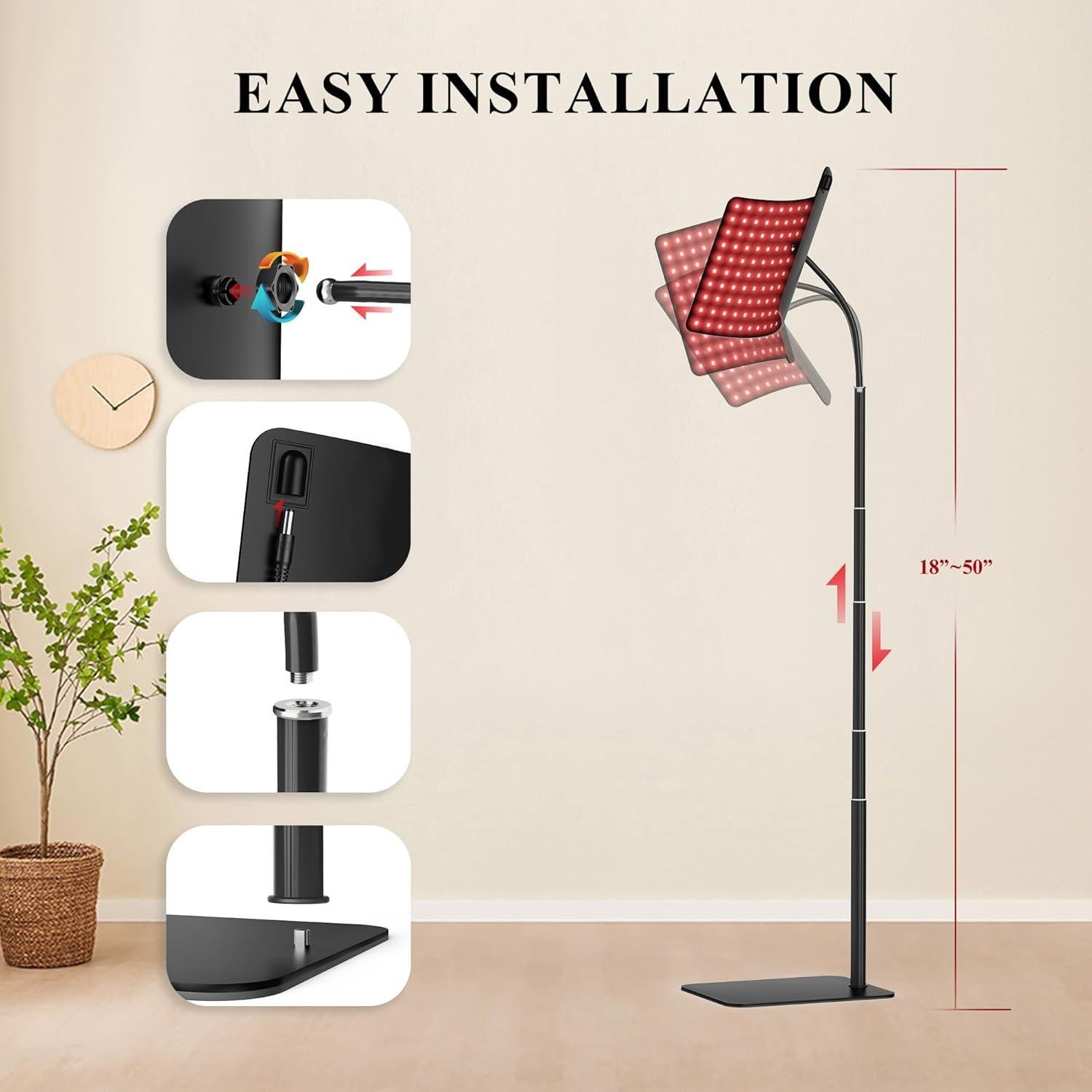 Panel de Terapia de Luz Roja CMICE 660nm y 850nm con Soporte