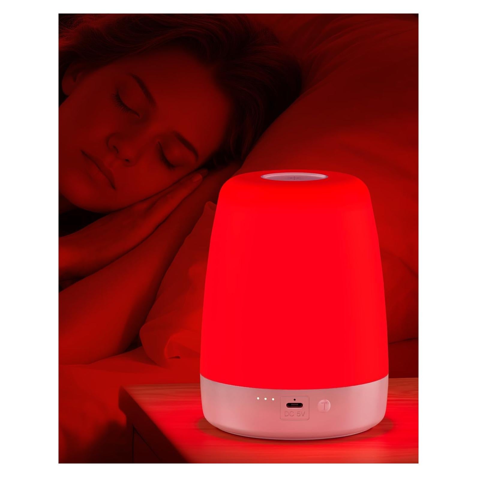 Lámpara Nocturna Roja UTK con Control Táctil y Temporizador