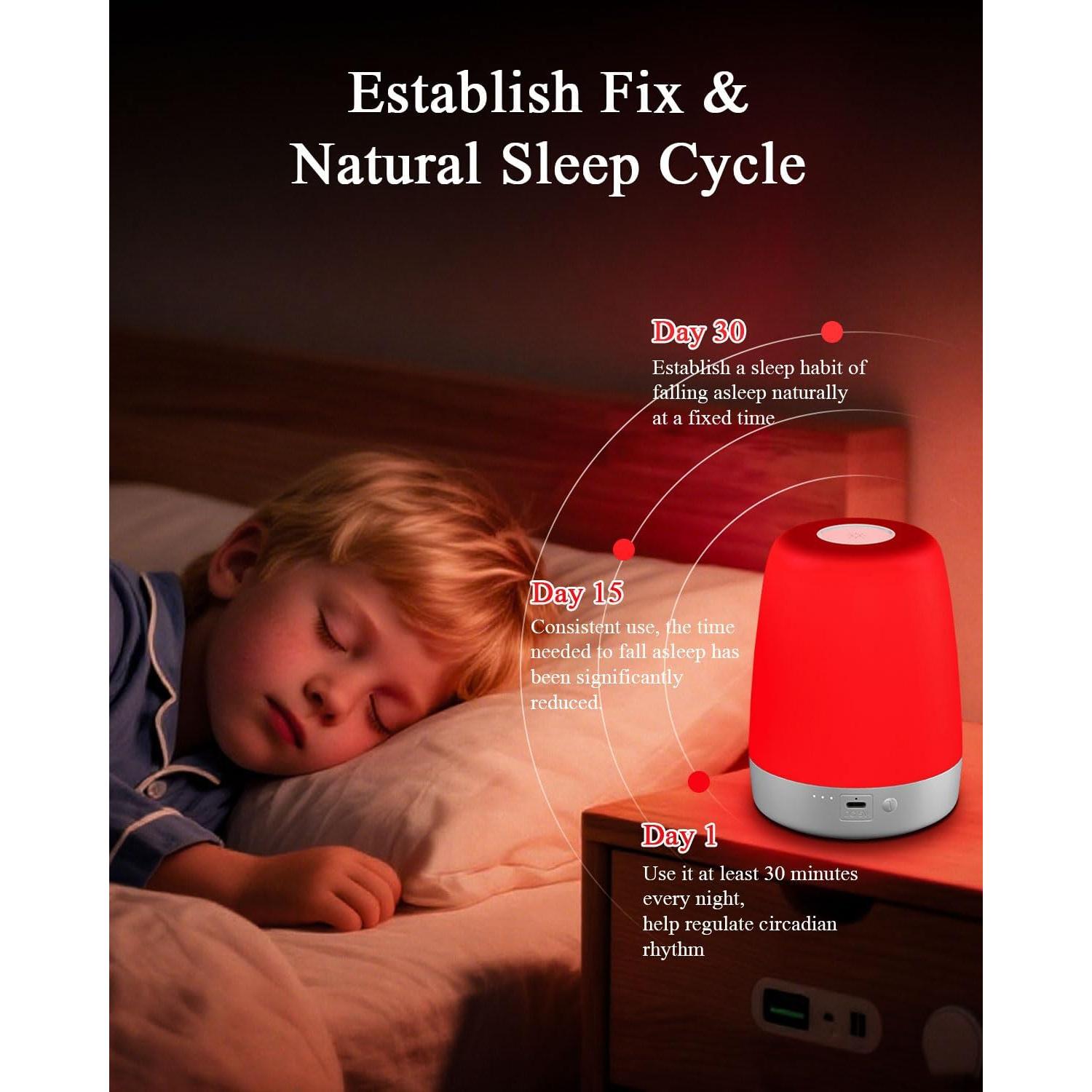 Lámpara Nocturna Roja UTK con Control Táctil y Temporizador