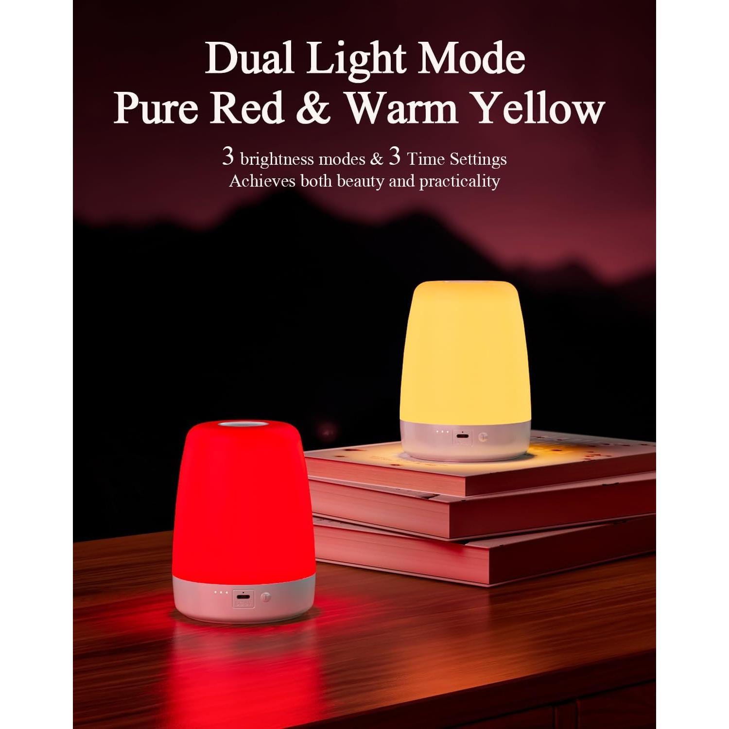 Lámpara Nocturna Roja UTK con Control Táctil y Temporizador