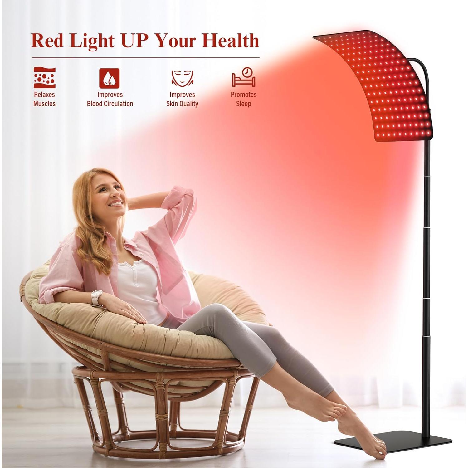 Lámpara de Terapia de Luz Roja CMICE 660nm y 850nm para Cara y Cuerpo