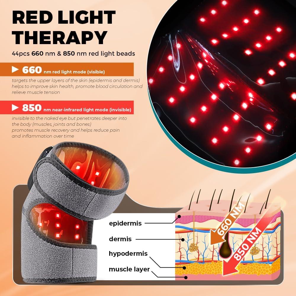 Masajeador de Rodilla Inalámbrico OVIMAZ con Calor y Luz Roja