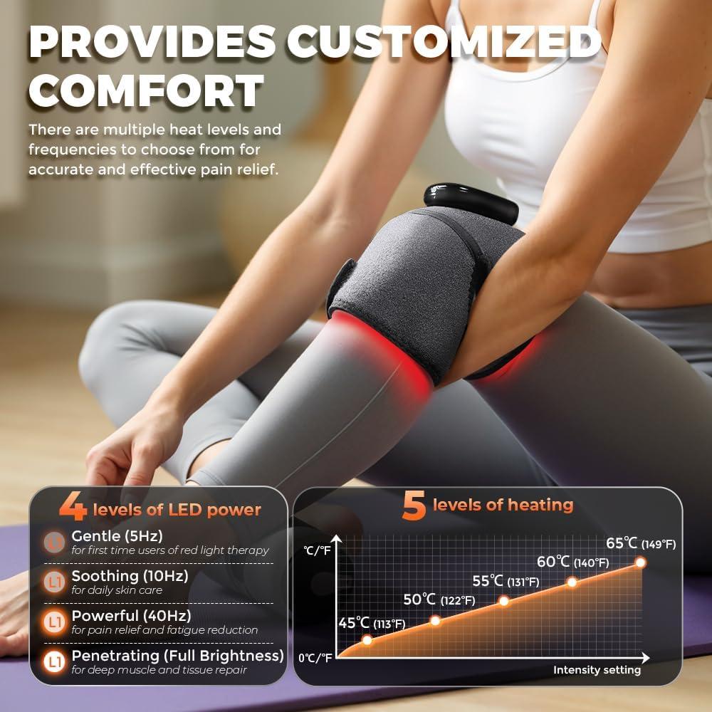 Masajeador de Rodilla Inalámbrico OVIMAZ con Calor y Luz Roja