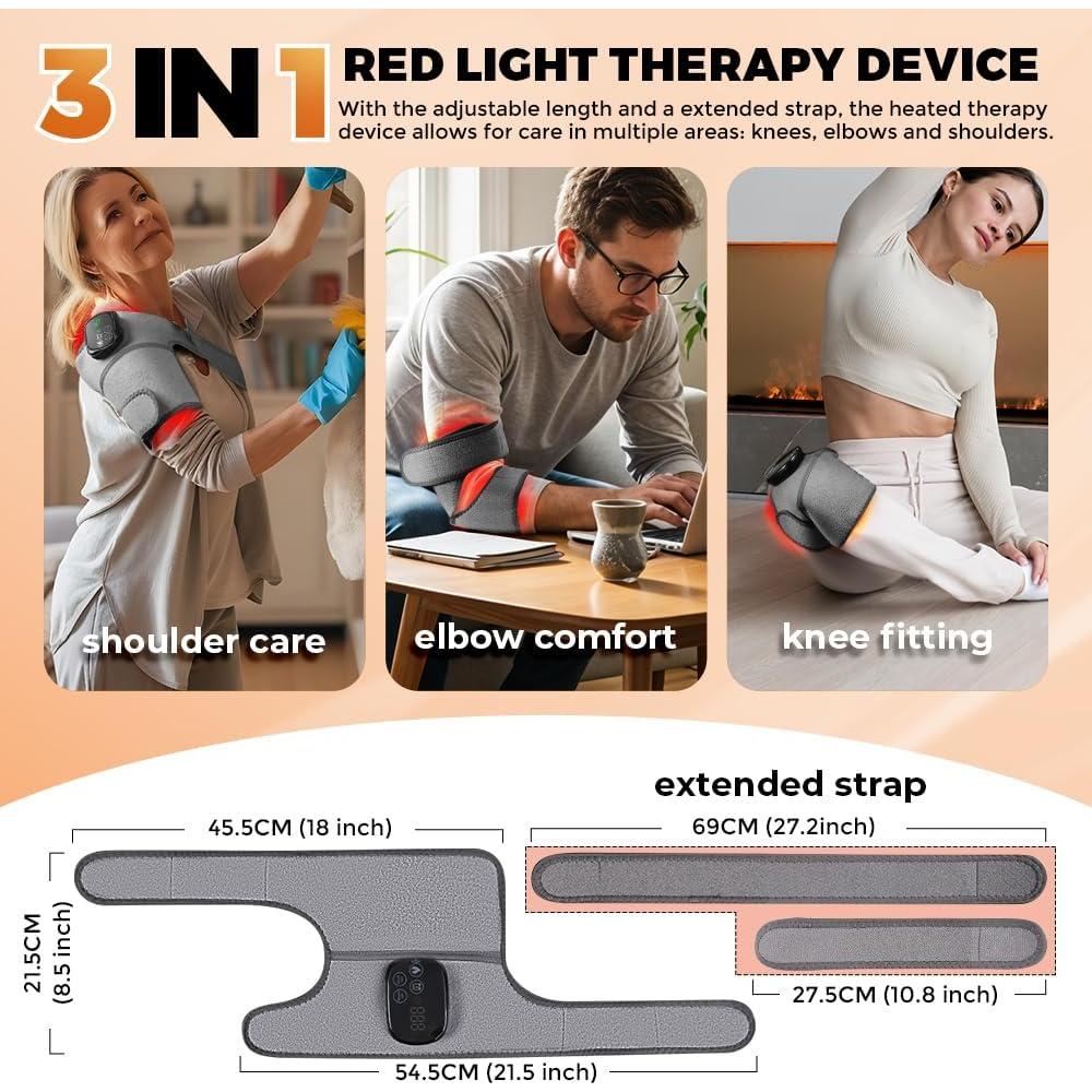 Masajeador de Rodilla Inalámbrico OVIMAZ con Calor y Luz Roja