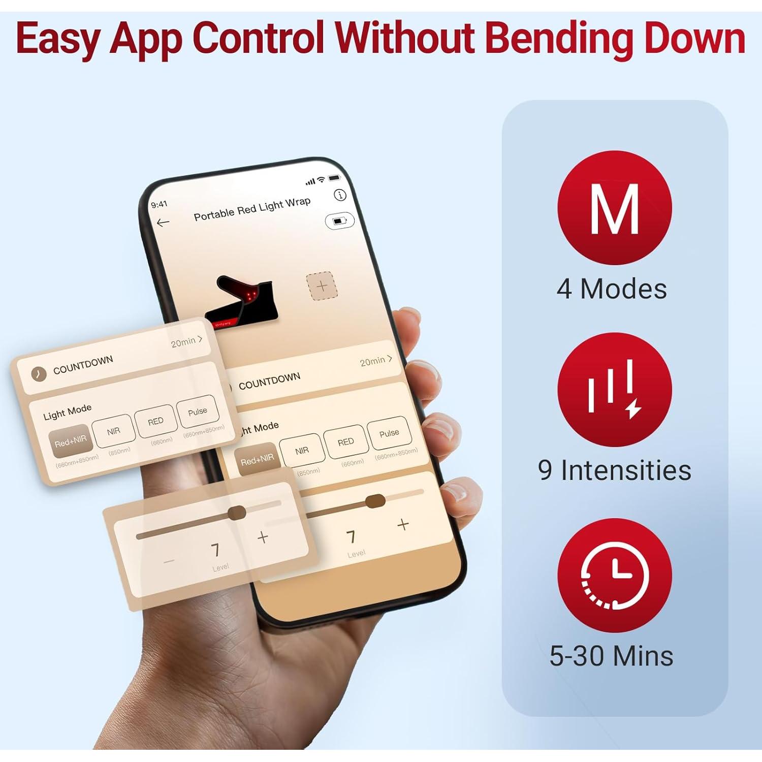 Terapia de Luz Roja Inalámbrica Comfytemp 5000mAh para Pie