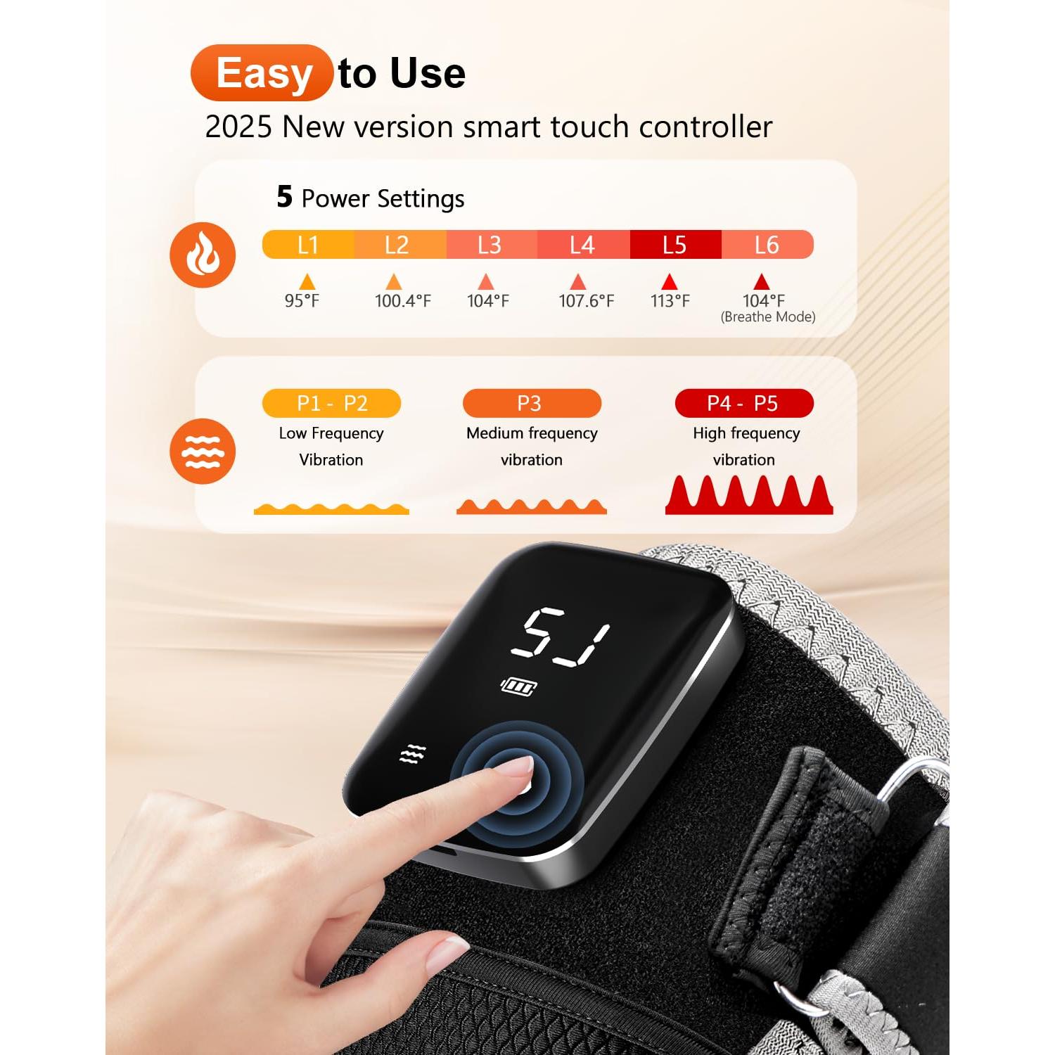 Férula de Rodilla Inalámbrica SHEVIEW con Luz Roja 72 LED 5000mAh