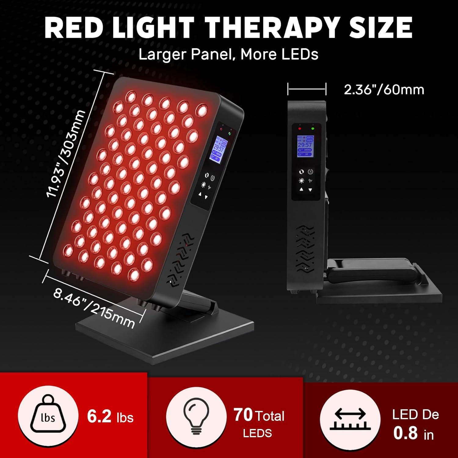 Panel de Terapia de Luz Roja IKONIW 70 LEDs 350W Ajustable