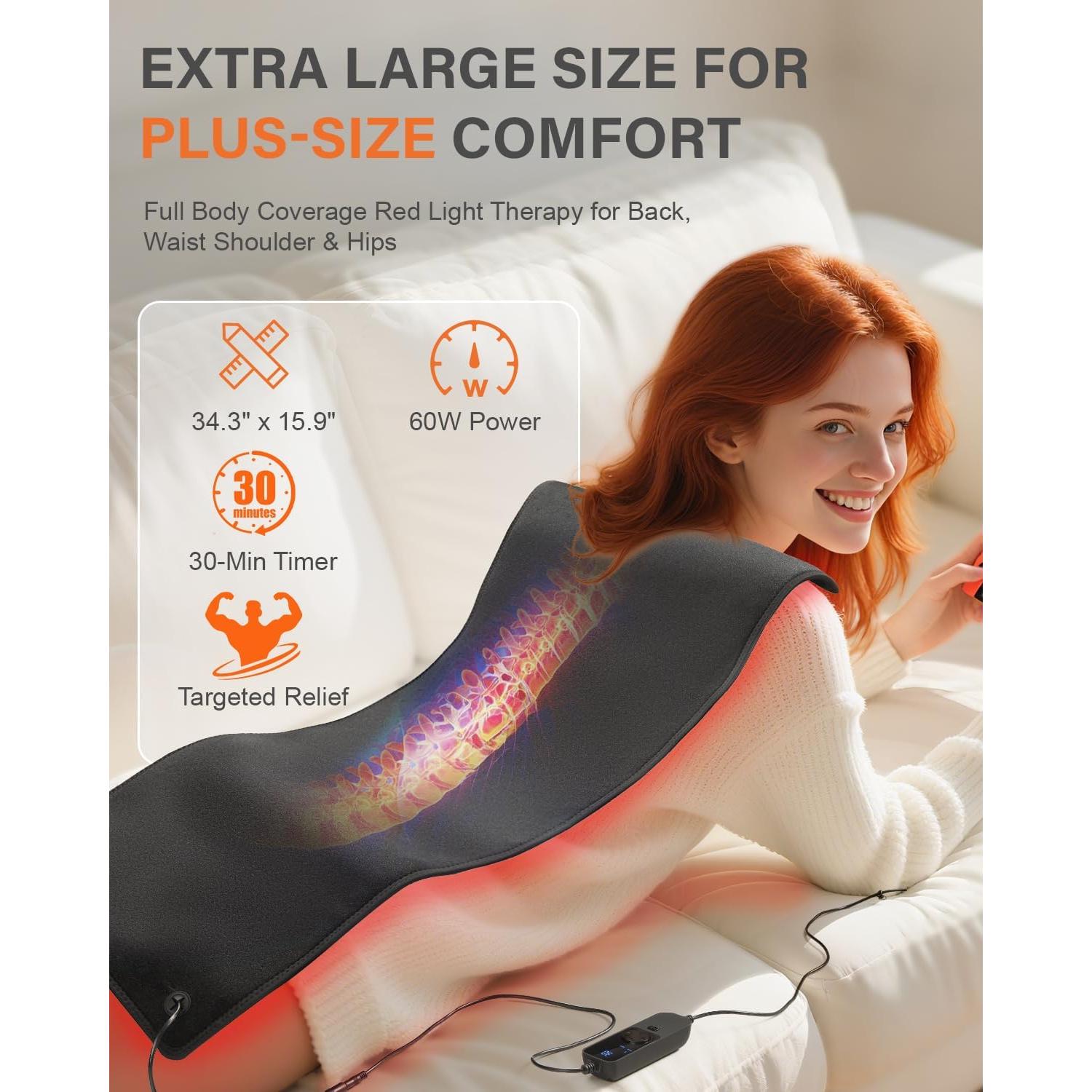 Alfombrilla de Terapia de Luz Roja Rikimxin 87.2x40.4cm 406 LEDs