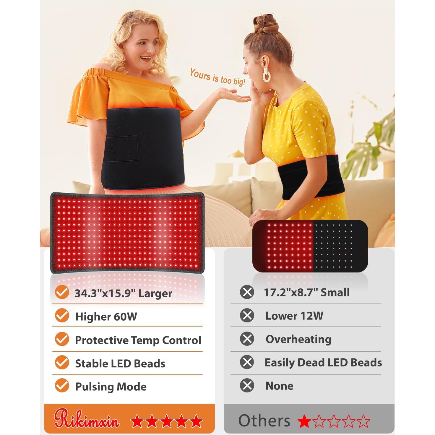 Alfombrilla de Terapia de Luz Roja Rikimxin 87.2x40.4cm 406 LEDs