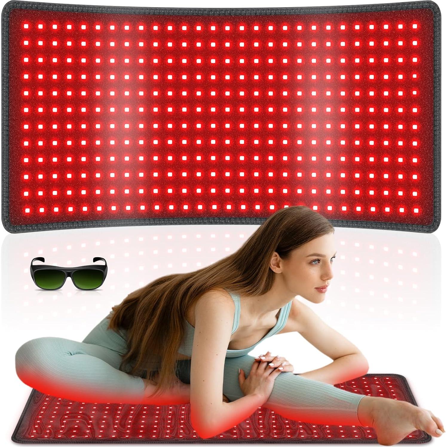 Alfombrilla de Terapia de Luz Roja Rikimxin 87.2x40.4cm 406 LEDs